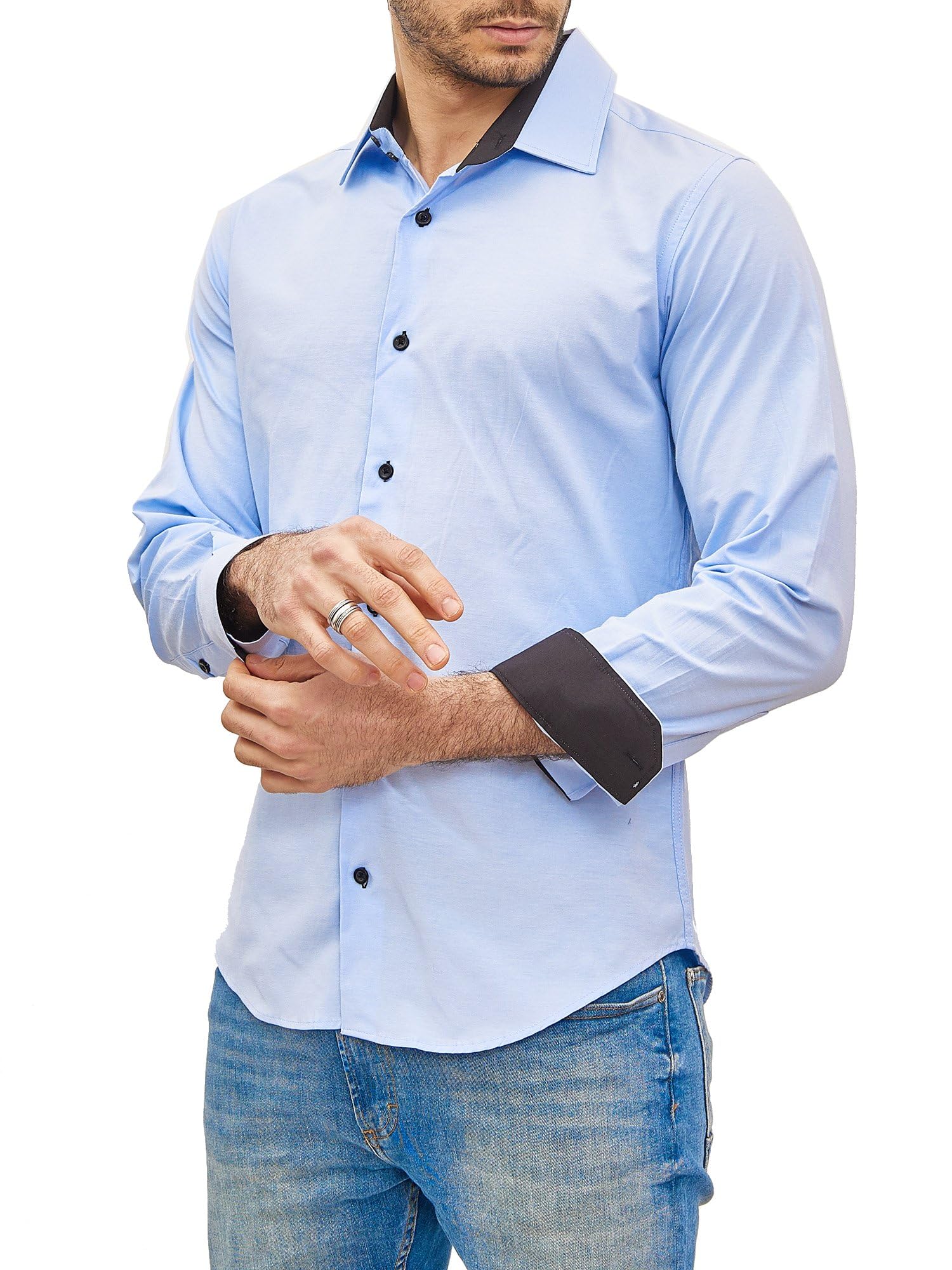 Chemise Homme Élégante & Polyvalente Bleu Light A