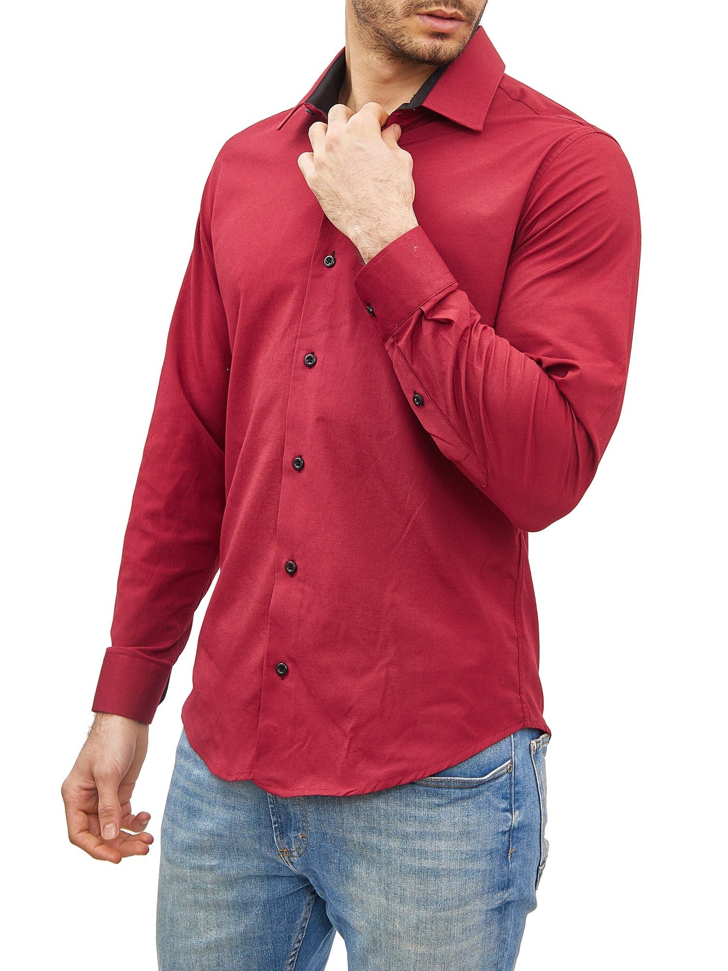 Chemise Homme Élégante & Polyvalente Bordeaux A