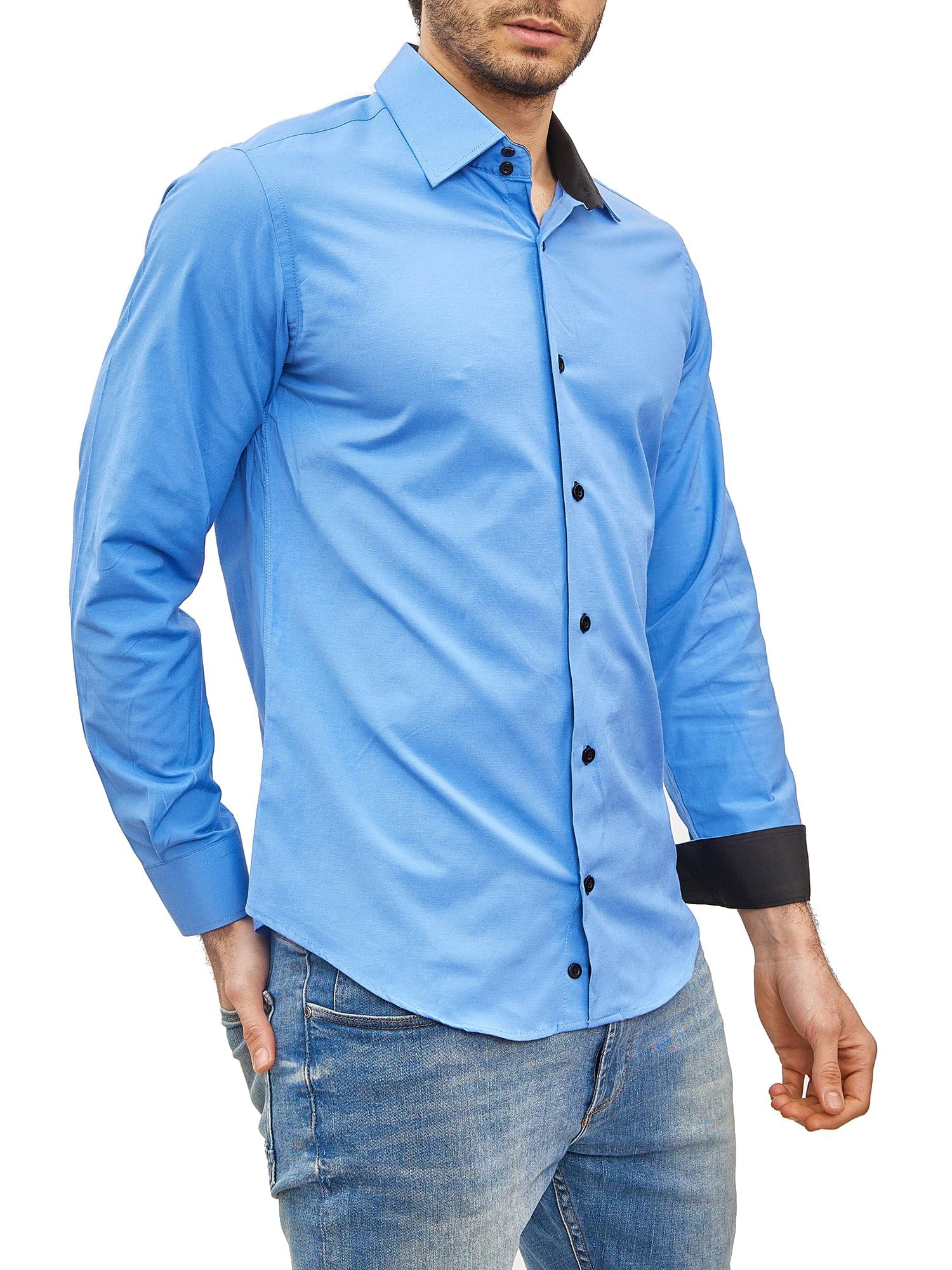 Chemise Homme Élégante & Polyvalente Bleu A