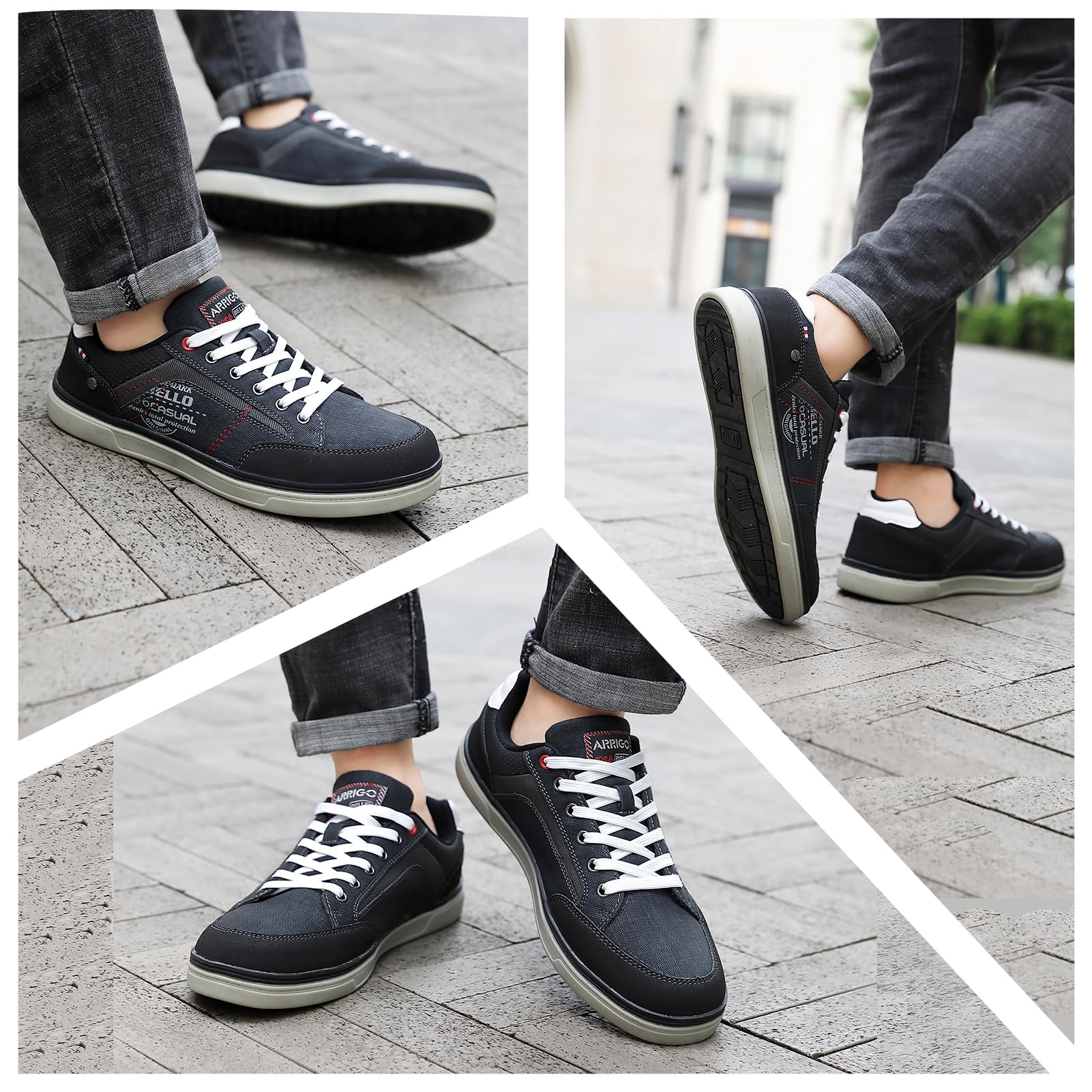 Baskets Homme Ville Casual D Noir H