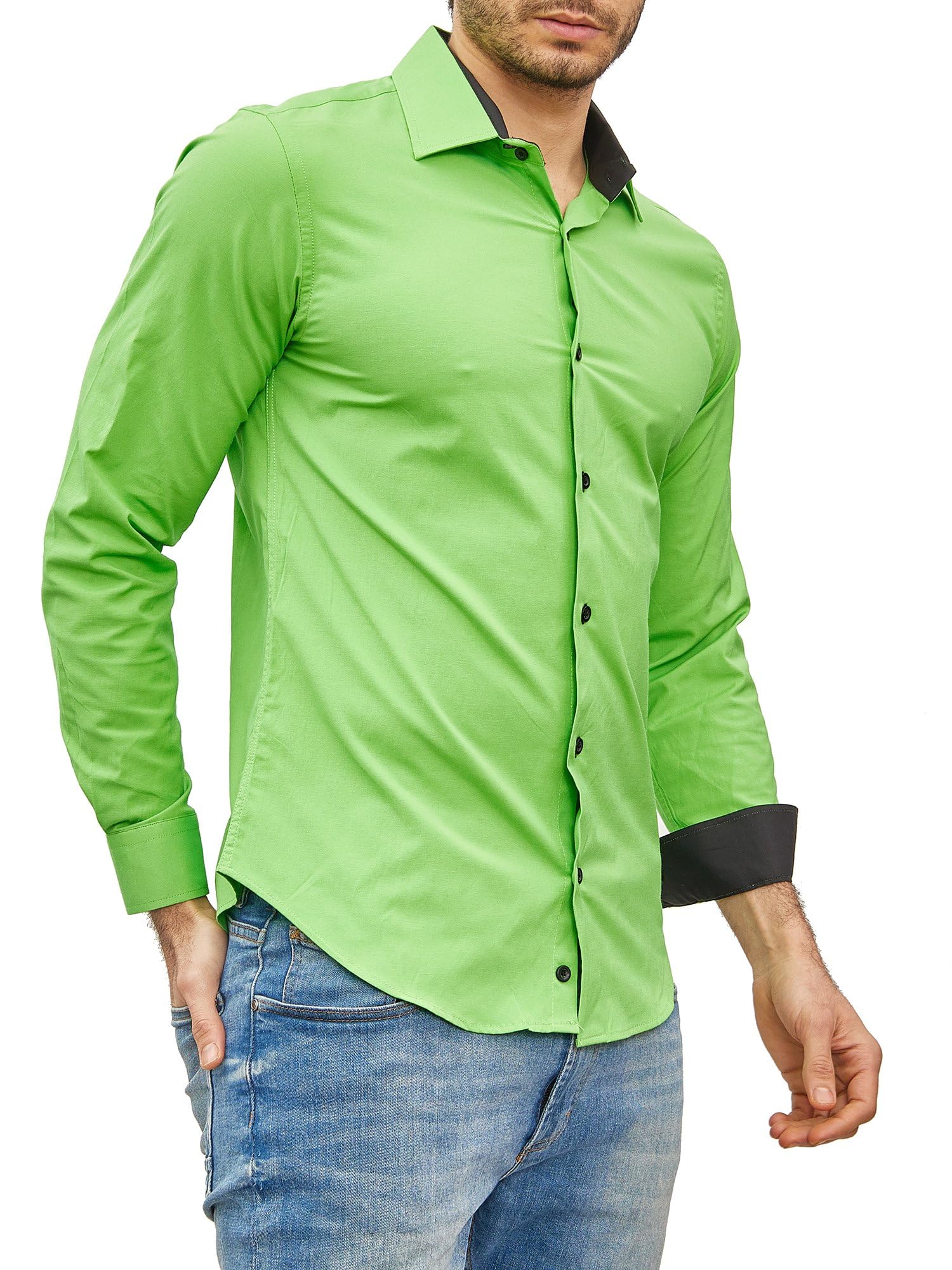 Chemise Homme Élégante & Polyvalente Vert A
