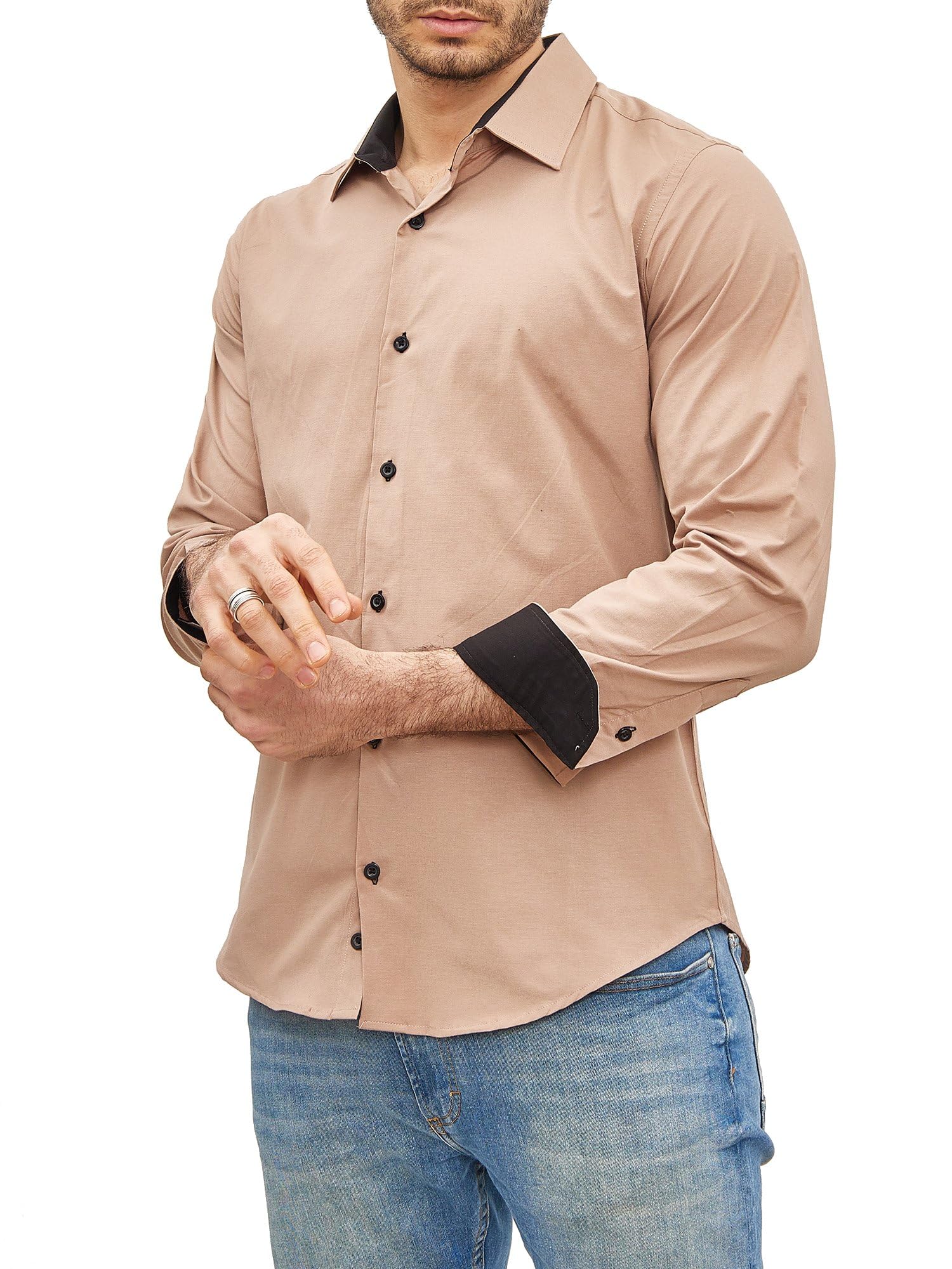 Chemise Homme Élégante & Polyvalente Beige A