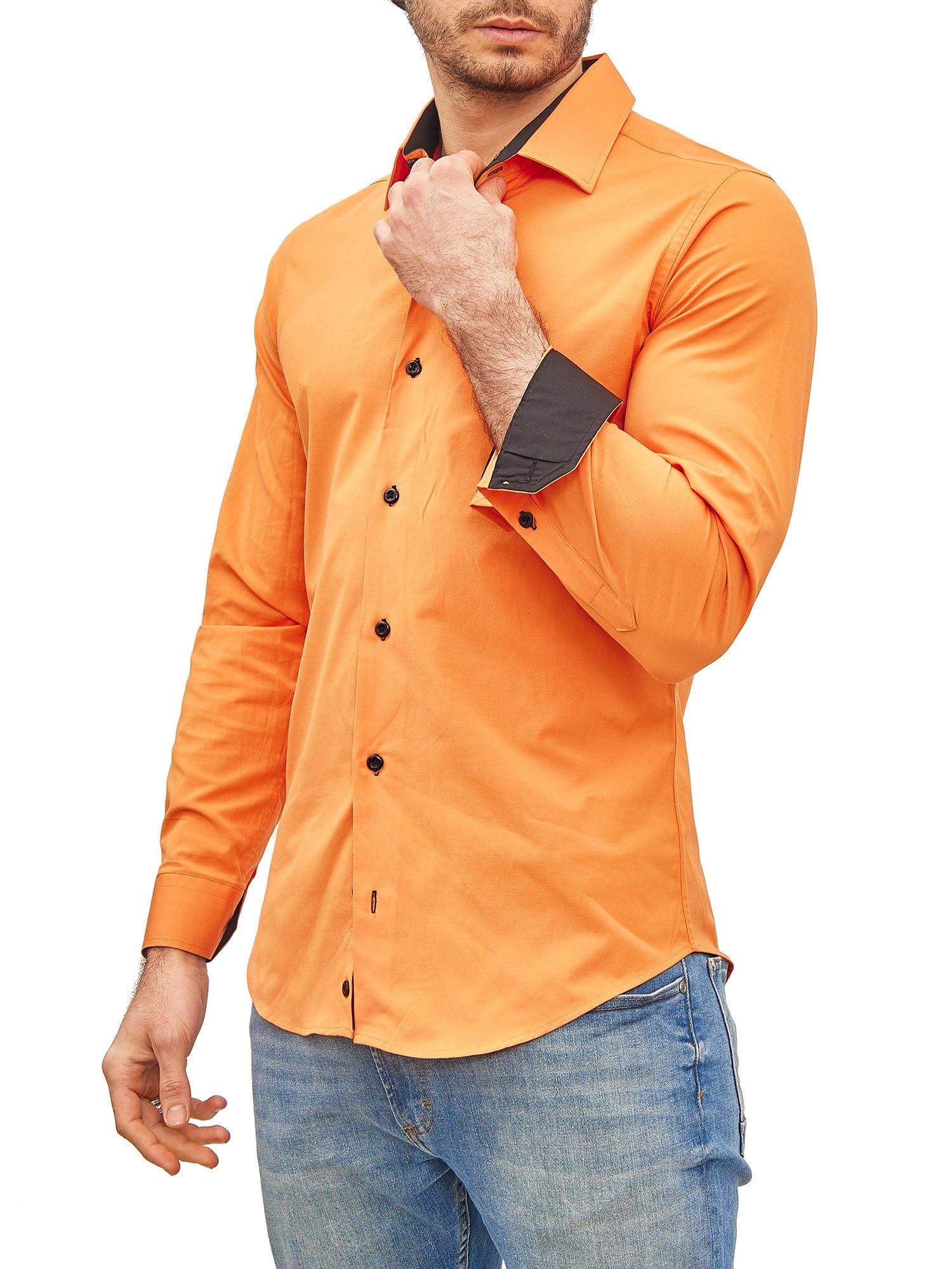 Chemise Homme Élégante & Polyvalente Orange A