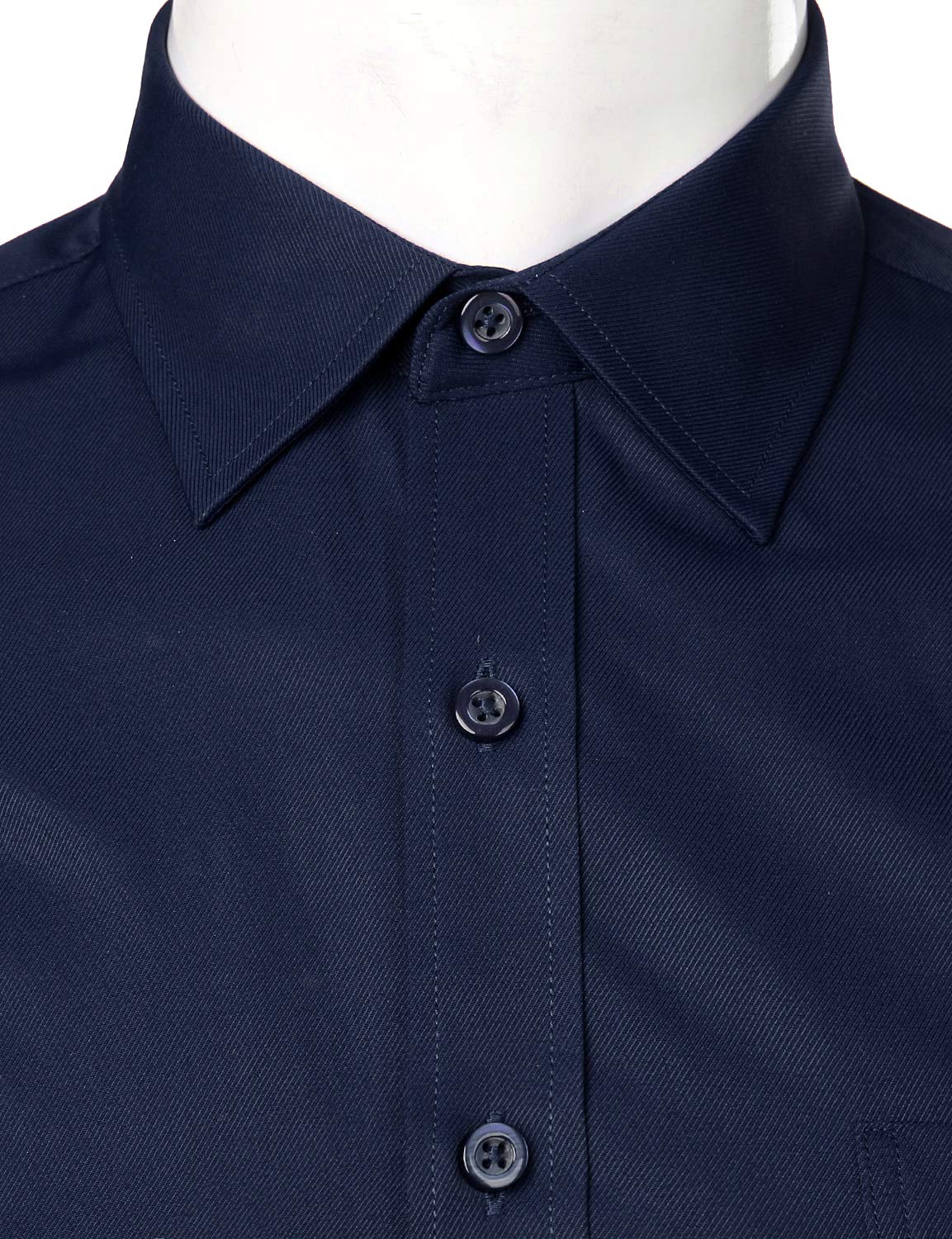 Chemise Homme Coupe Ajustée Micro Sergé Bleu Marine B