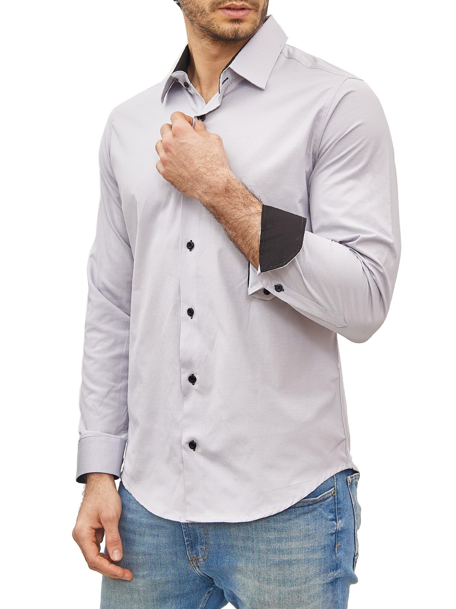 Chemise Homme Élégante & Polyvalente Gris Light A