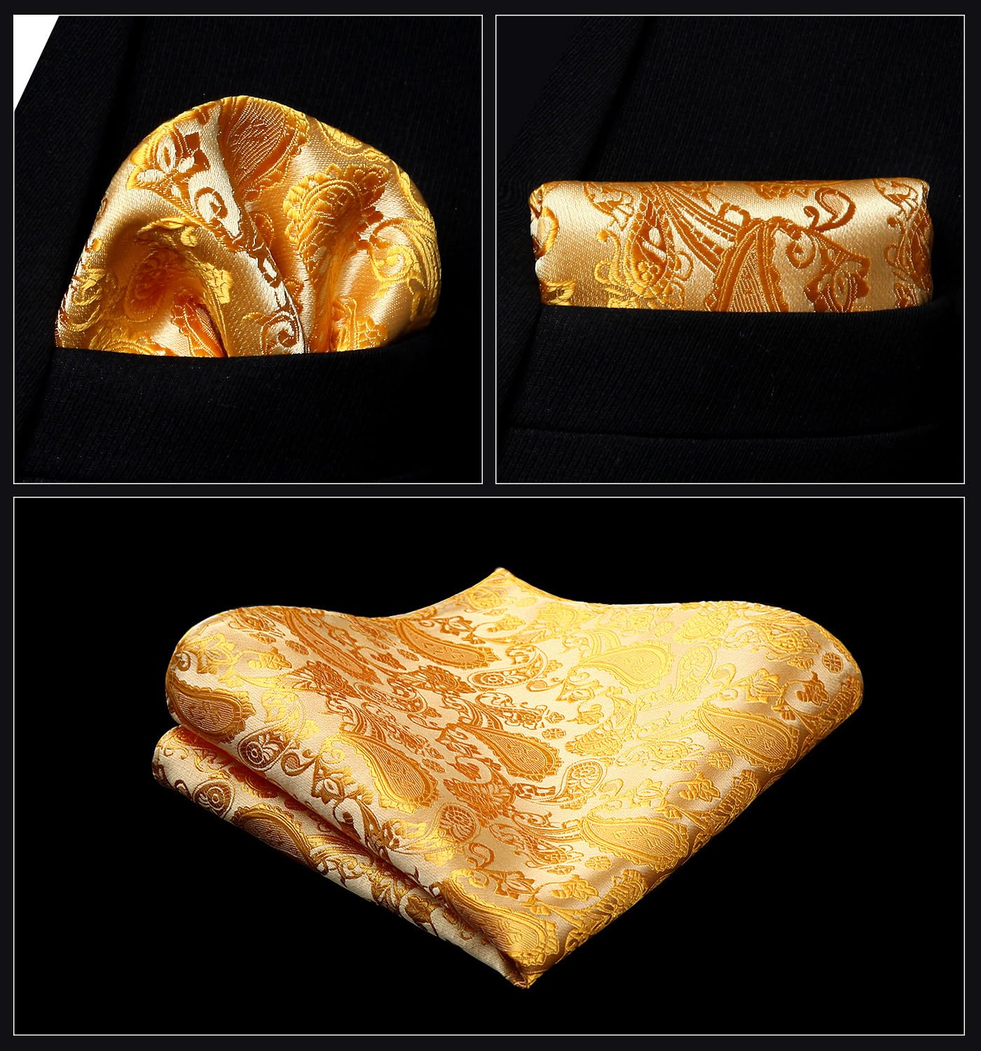 Gilet Homme plus Cravate & Pochette Jaune Profond F