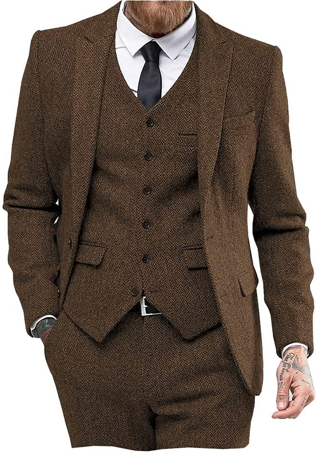 Costume Homme 3 Pièces Marron J