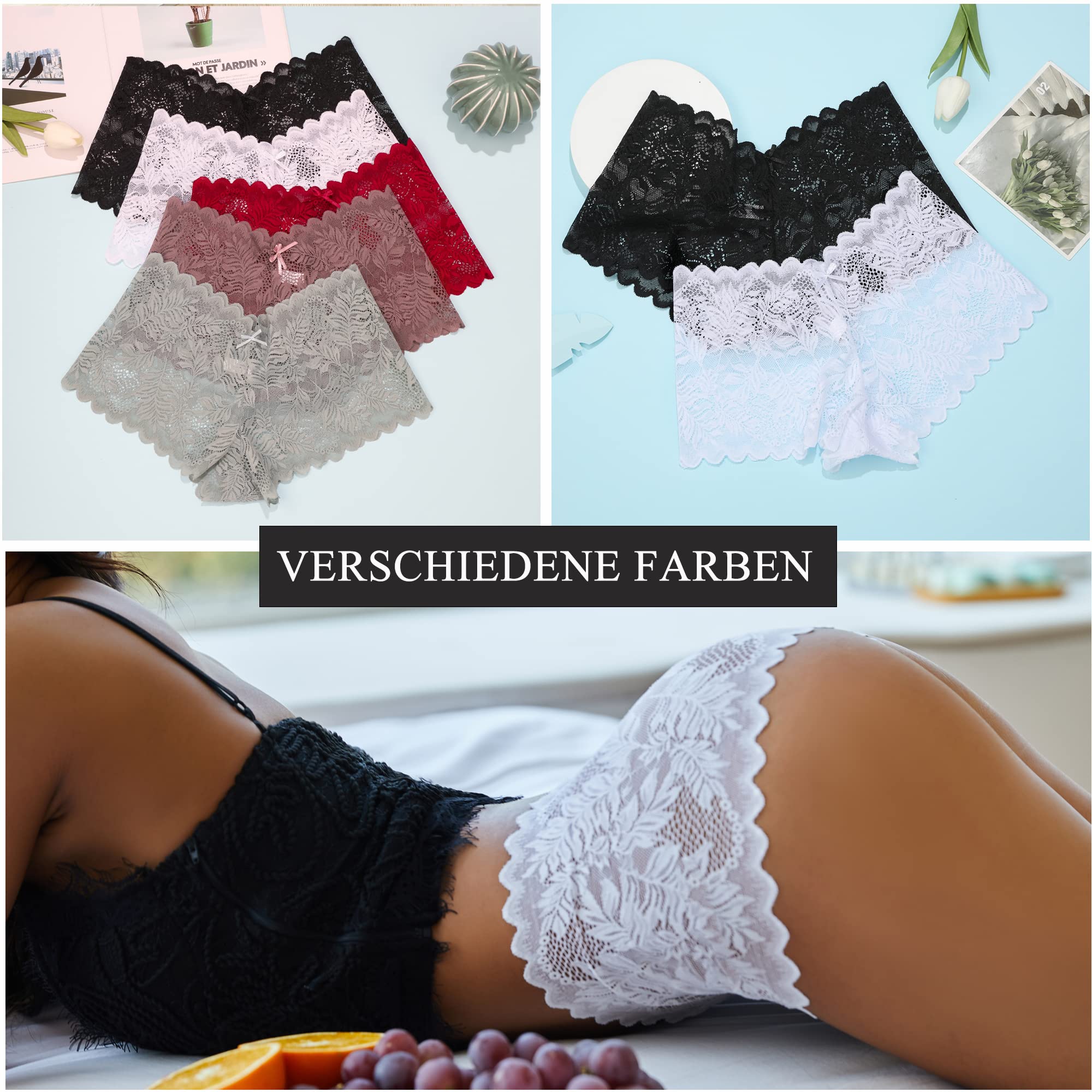Lot de 5 Culottes Dentelle Sexy Tr A 5er E