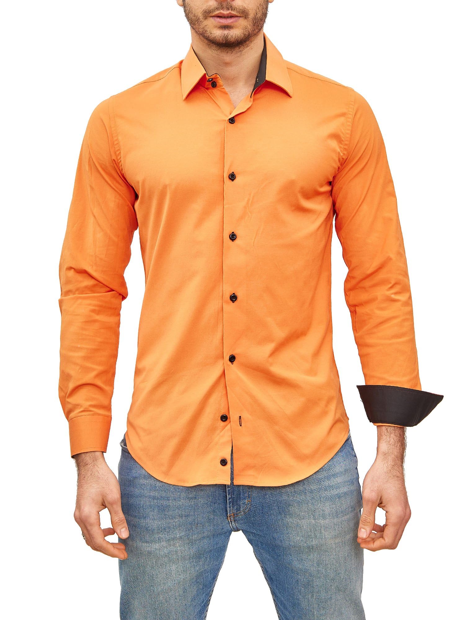 Chemise Homme Élégante & Polyvalente Orange A