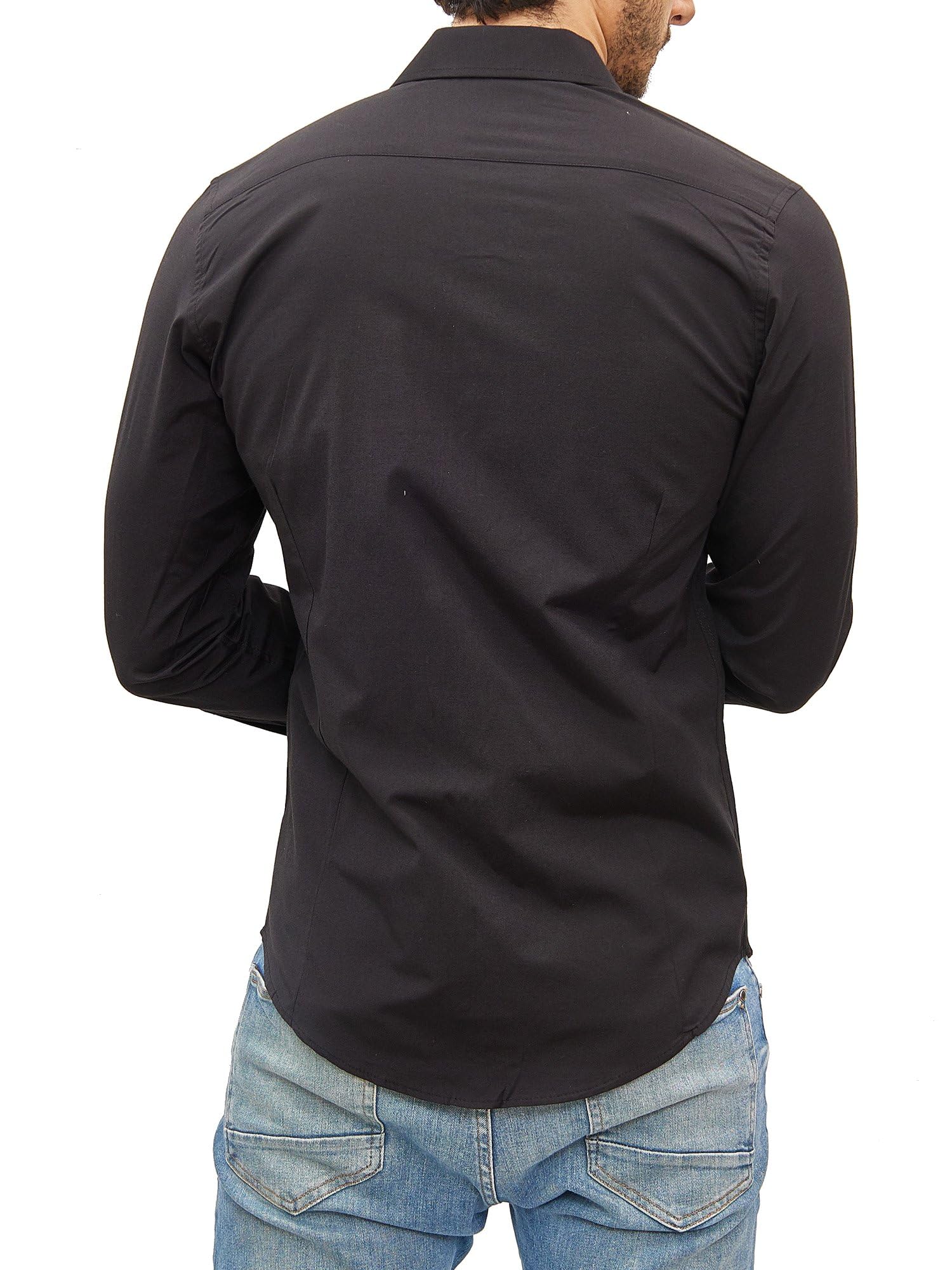 Chemise Homme Élégante & Polyvalente Noir Uni A