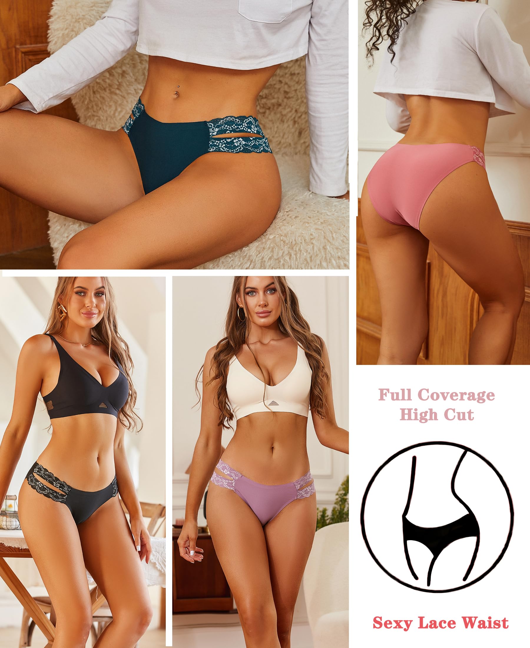 Culotte Sans Couture Lot de 6 Mélangées-2 D