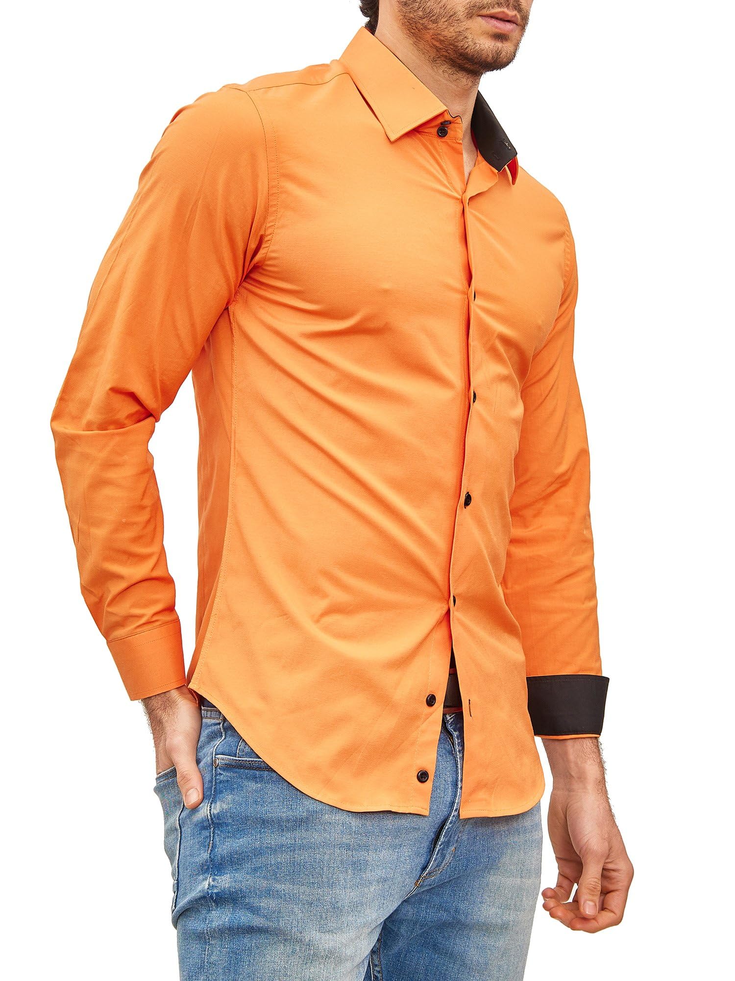 Chemise Homme Élégante & Polyvalente Orange A
