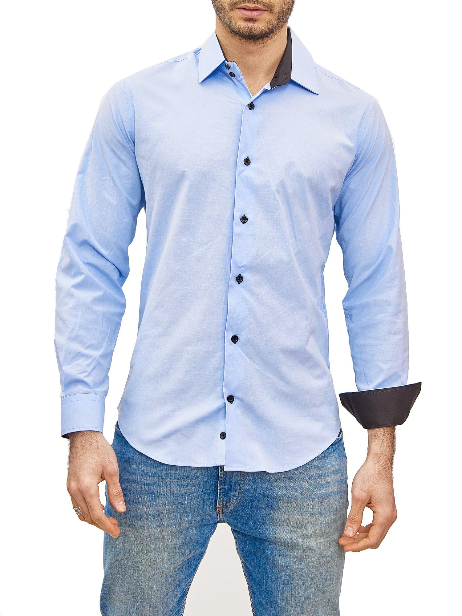 Chemise Homme Élégante & Polyvalente Bleu Light A
