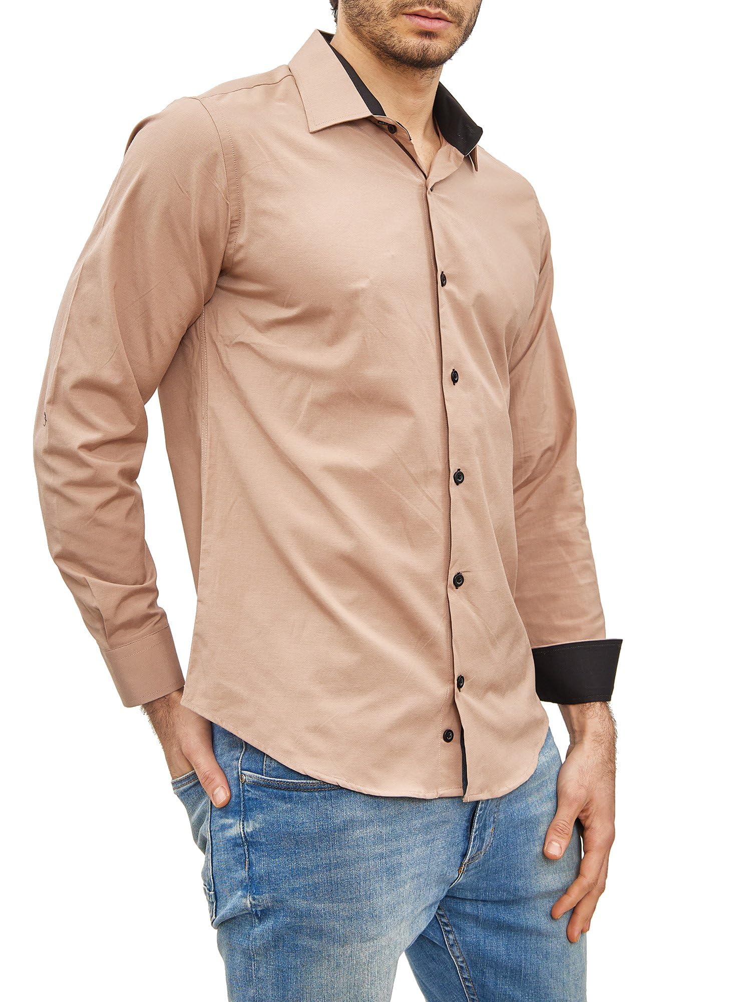 Chemise Homme Élégante & Polyvalente Beige A