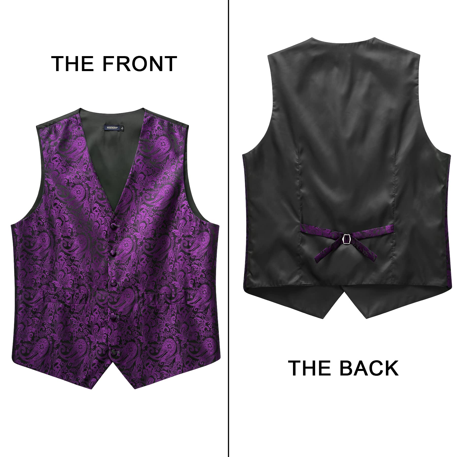 Gilet Homme plus Cravate & Pochette Violet F