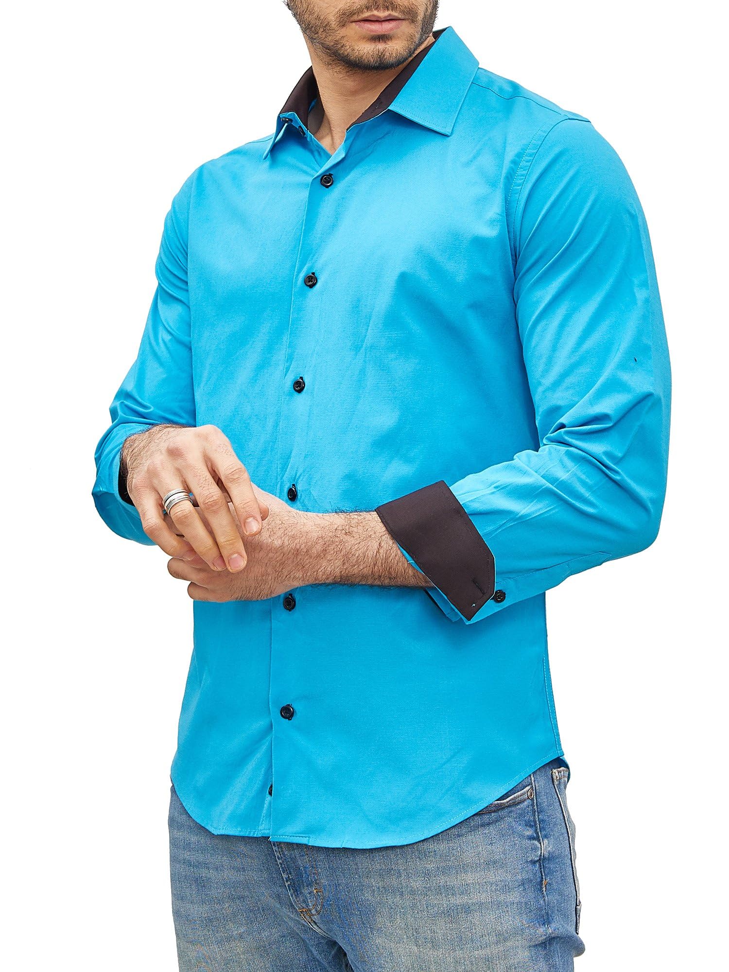 Chemise Homme Élégante & Polyvalente Turquoise A