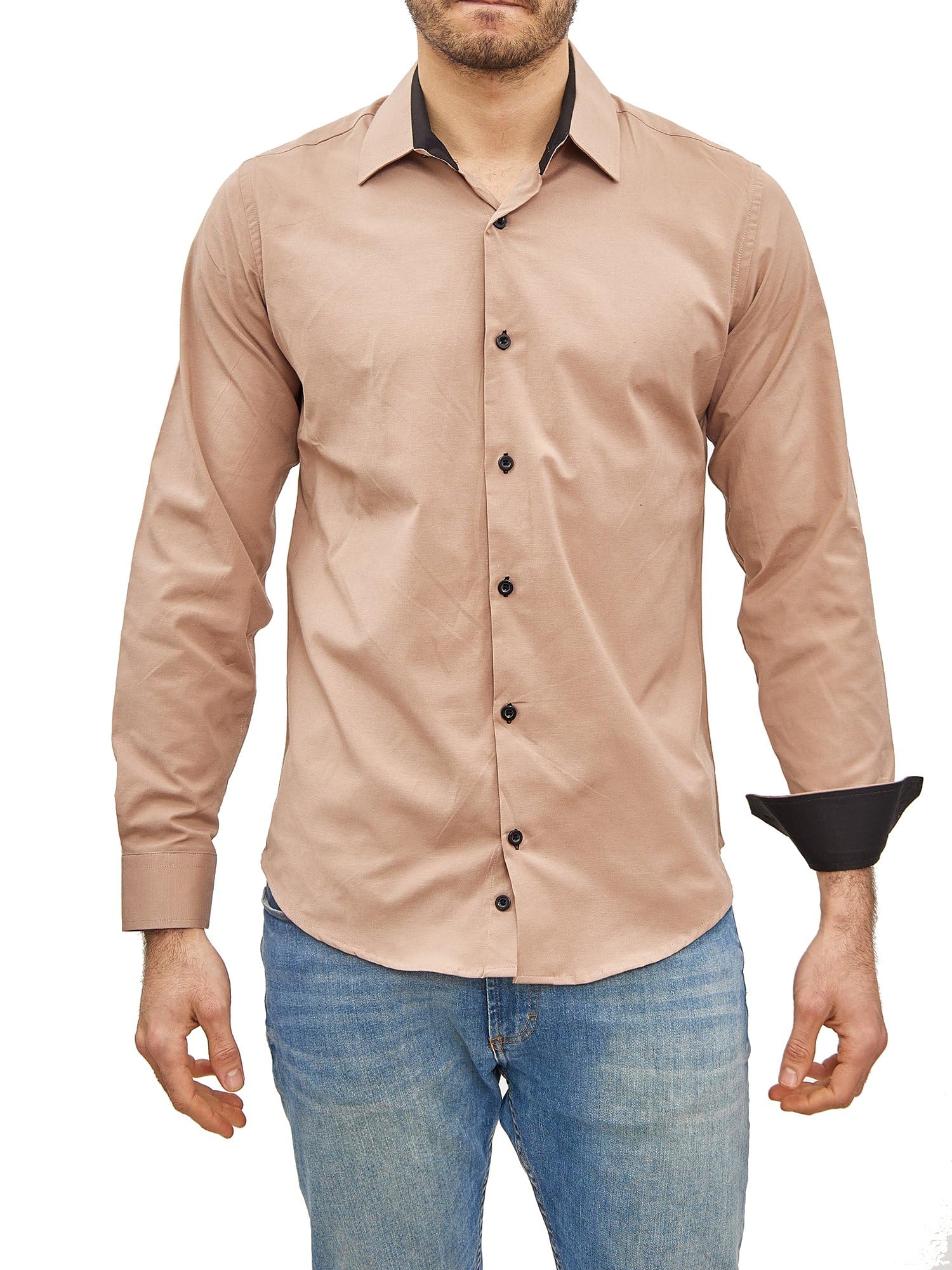 Chemise Homme Élégante & Polyvalente Beige A