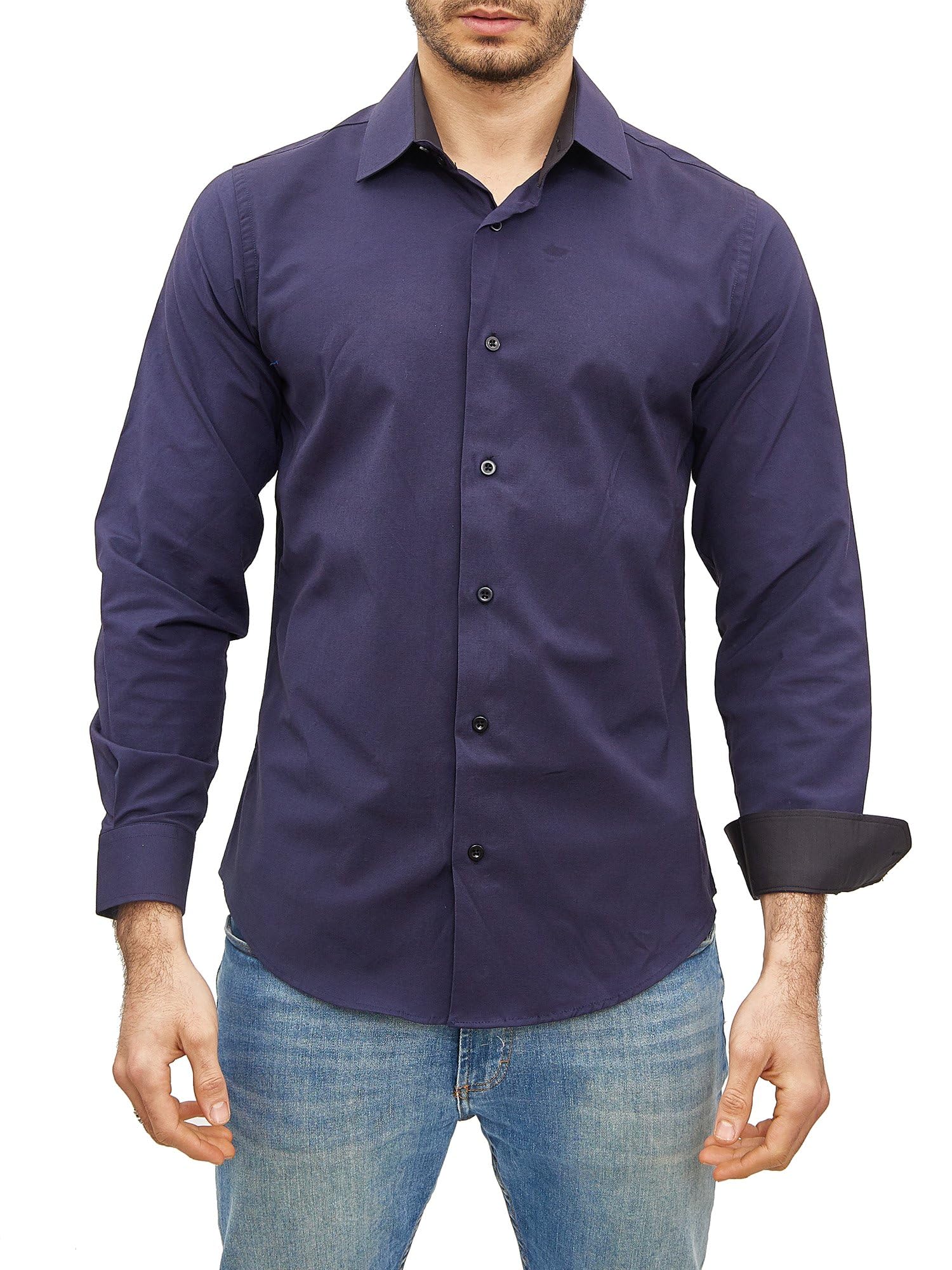 Chemise Homme Élégante & Polyvalente Bleu Marine A