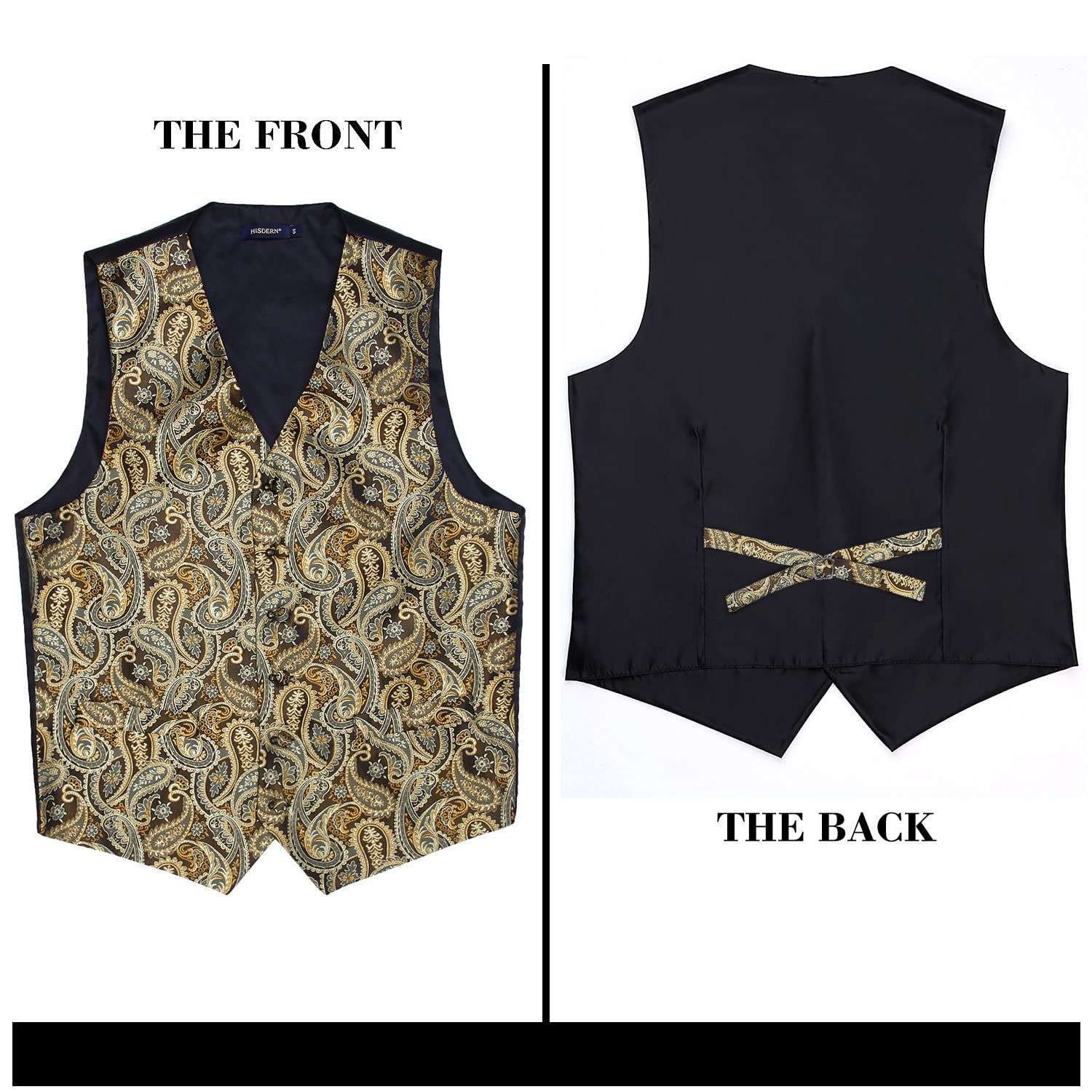 Gilet Homme plus Cravate & Pochette Or F