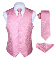 Gilet Homme plus Cravate & Pochette Rose F
