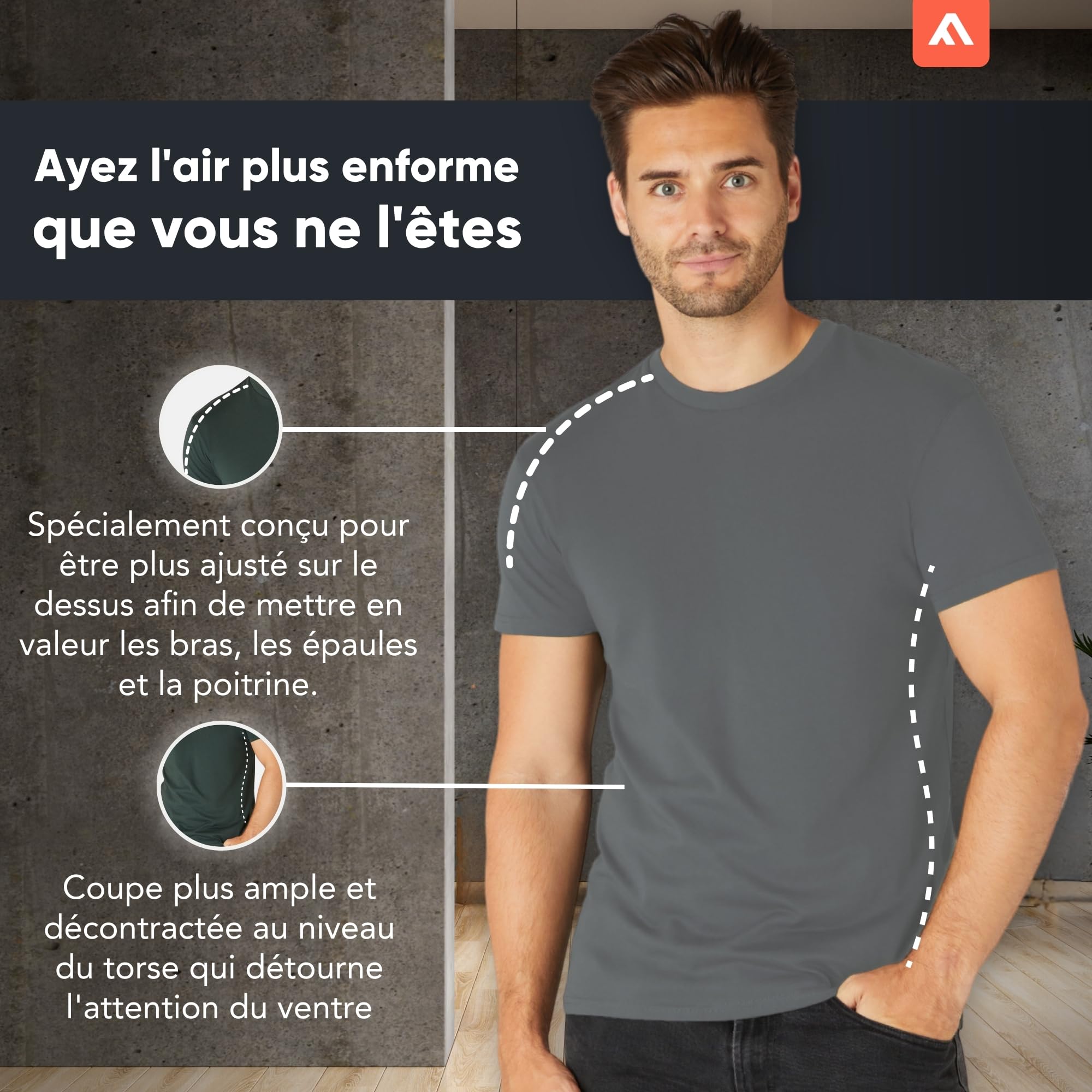 Lot de T-Shirts Homme FM London 3 unités Pierre Bleu Ardoise G