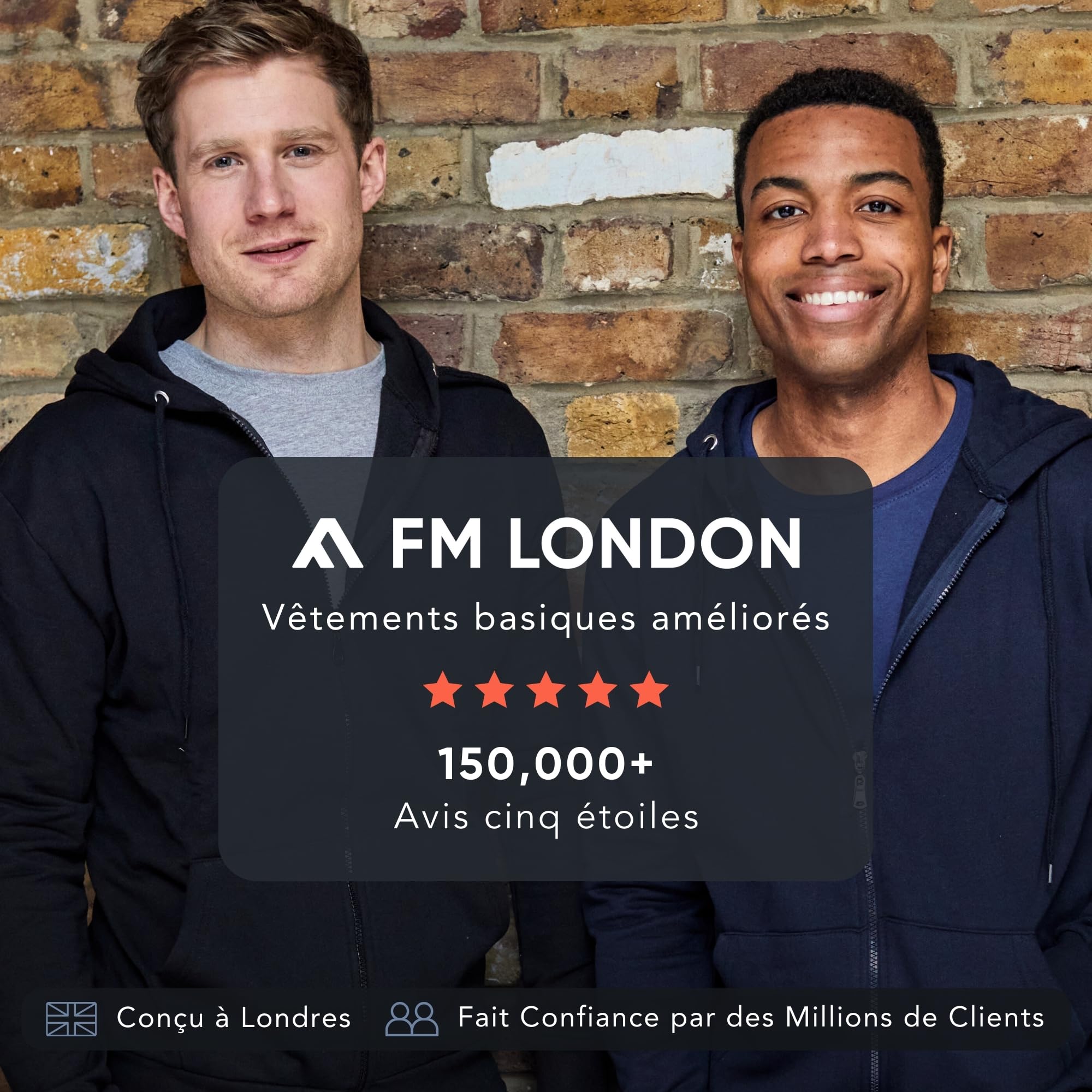 Lot de T-Shirts Homme FM London 5 unités Noir Bourgogne Vert Marine Anthracite G