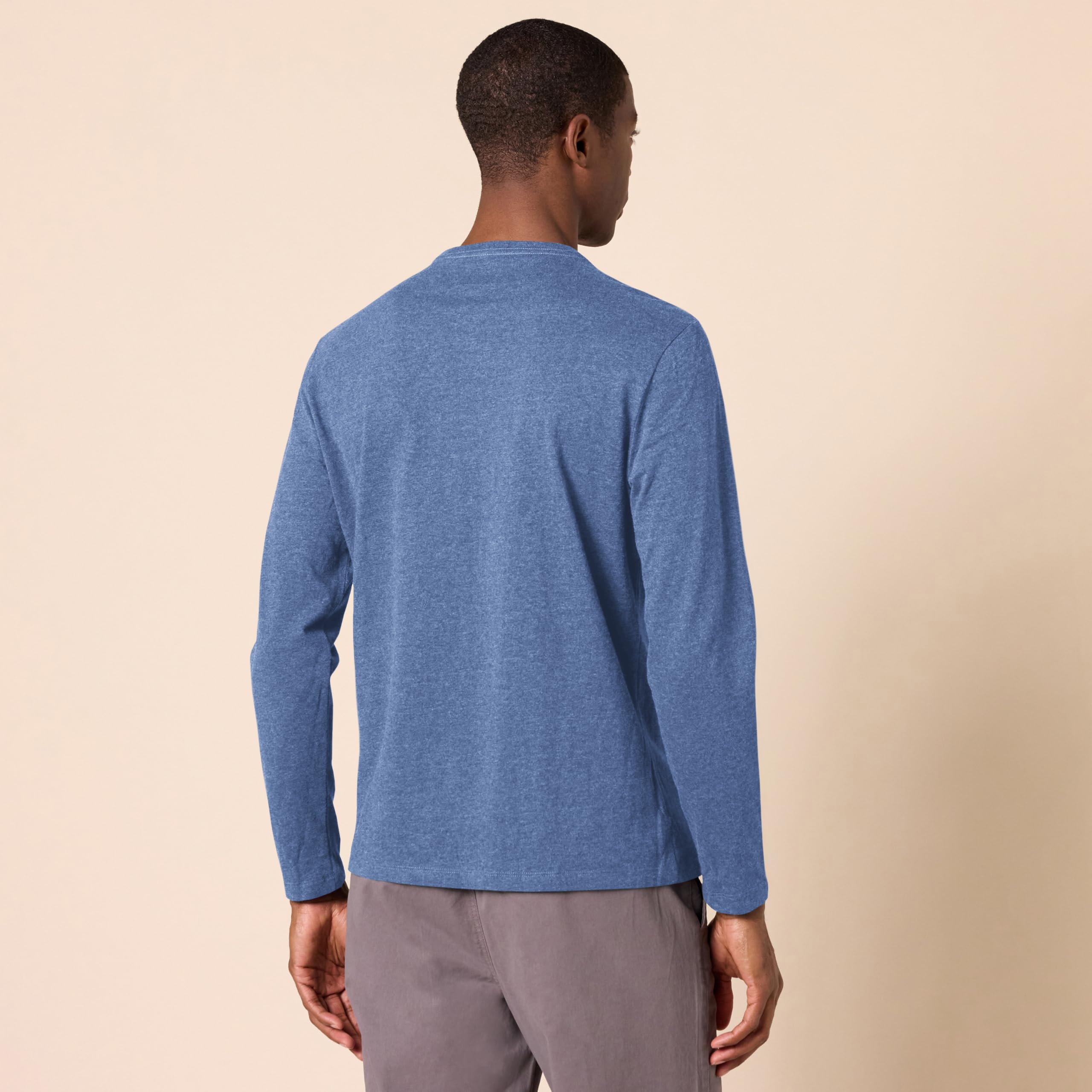 T-Shirt Manches Longues Homme Bleu Chiné J