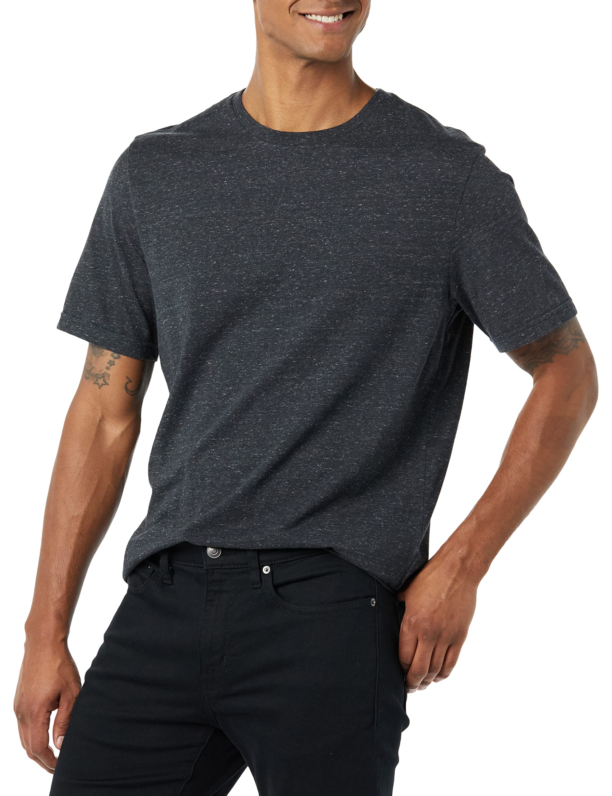 T-shirt Homme Confortable Bleu Marine Charbon Chiné I