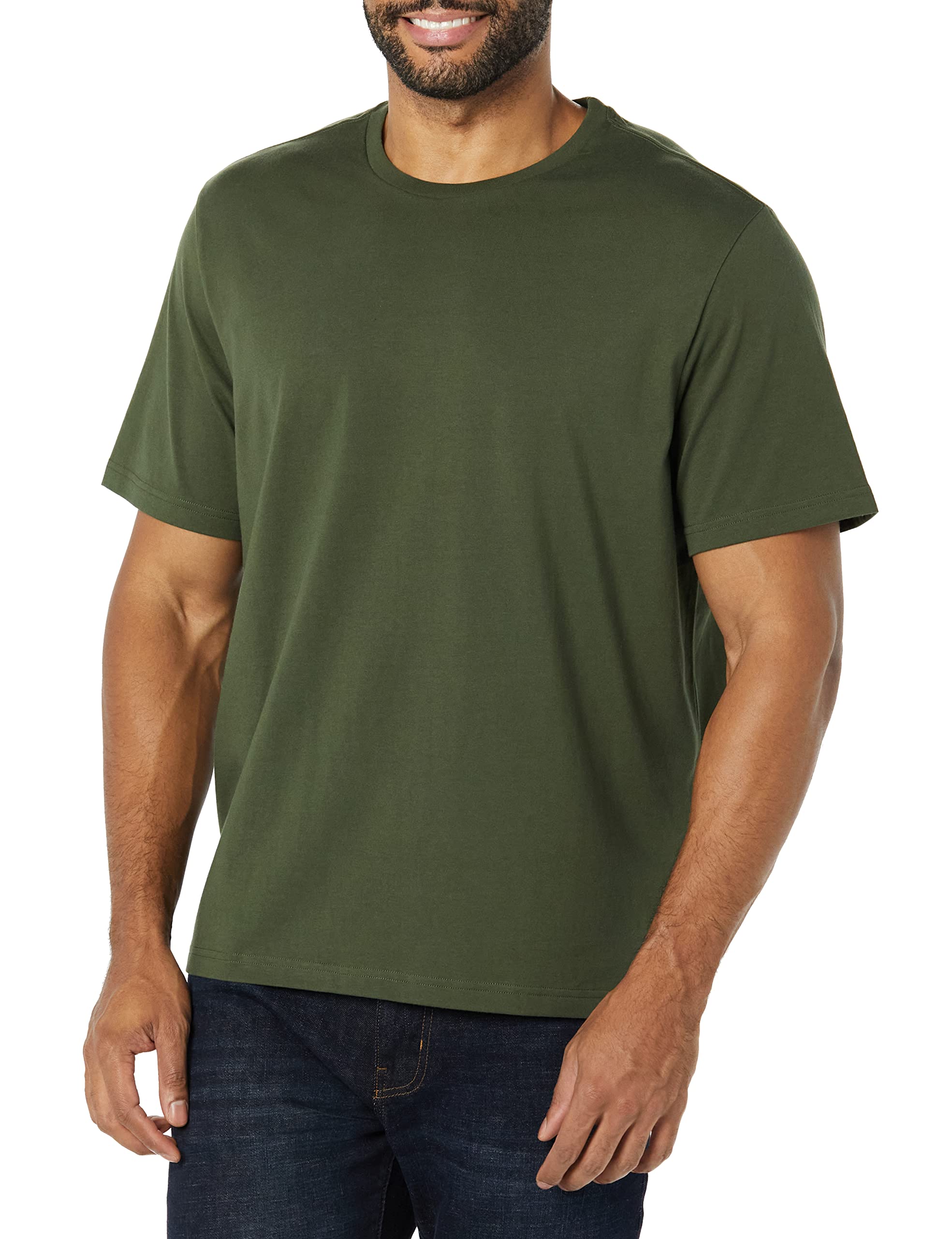 T-shirt Homme Confortable Noir Vert Olive I