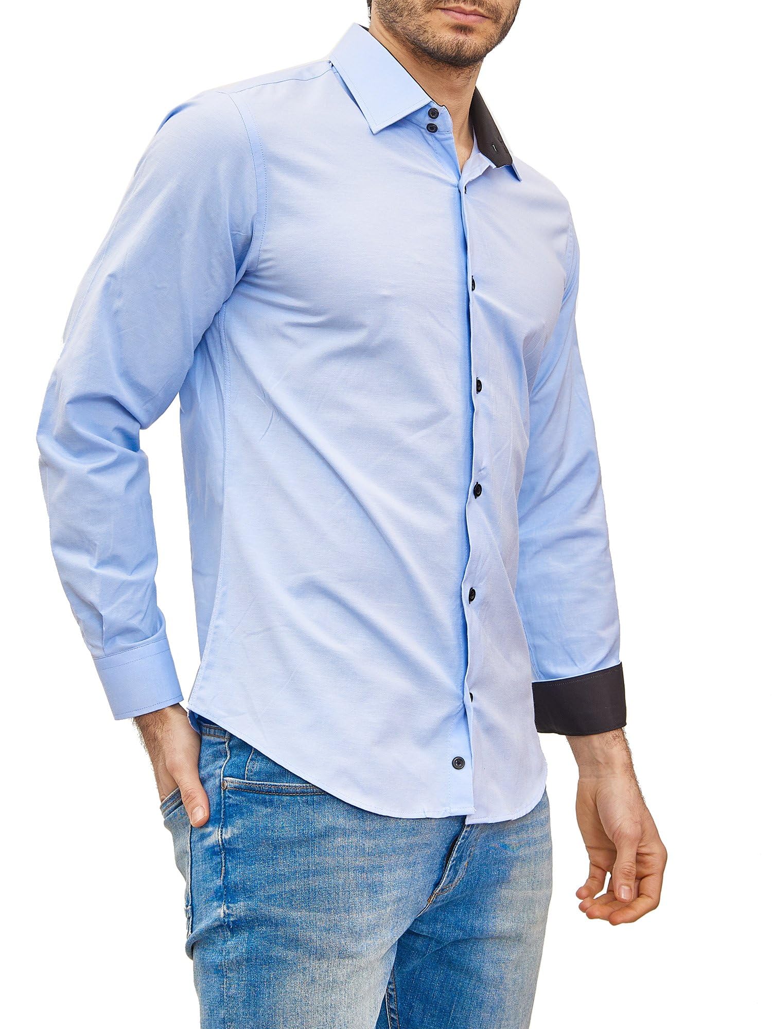 Chemise Homme Élégante & Polyvalente Bleu Light A