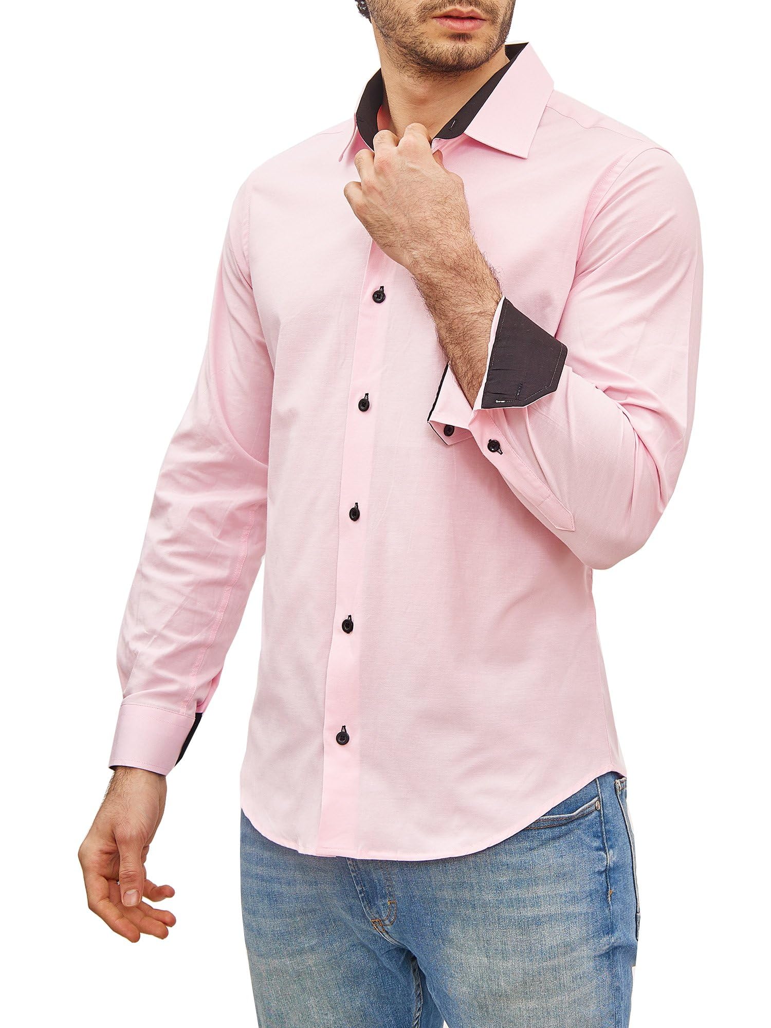 Chemise Homme Élégante & Polyvalente Rose A