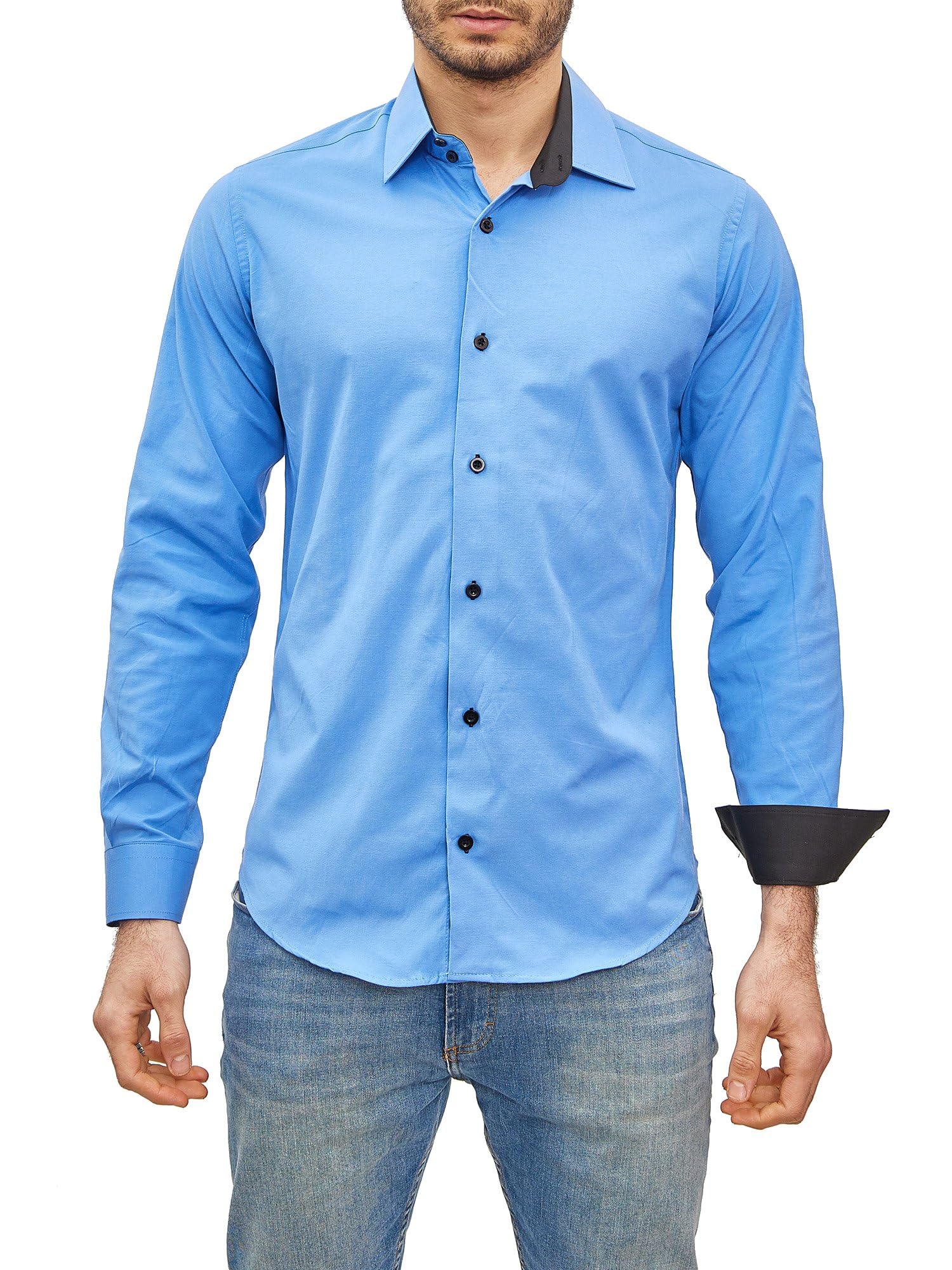 Chemise Homme Élégante & Polyvalente Bleu A
