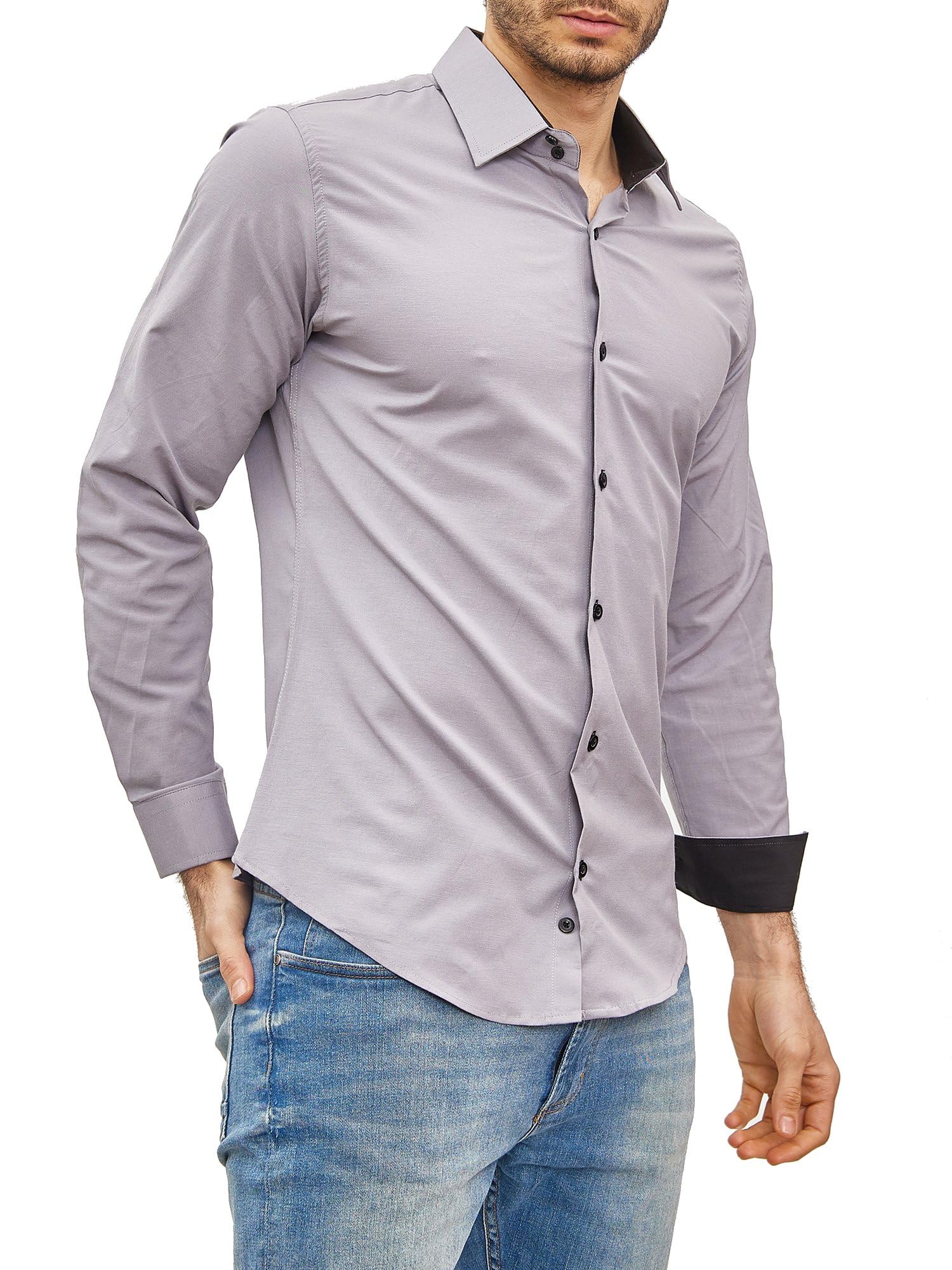 Chemise Homme Élégante & Polyvalente Gris A