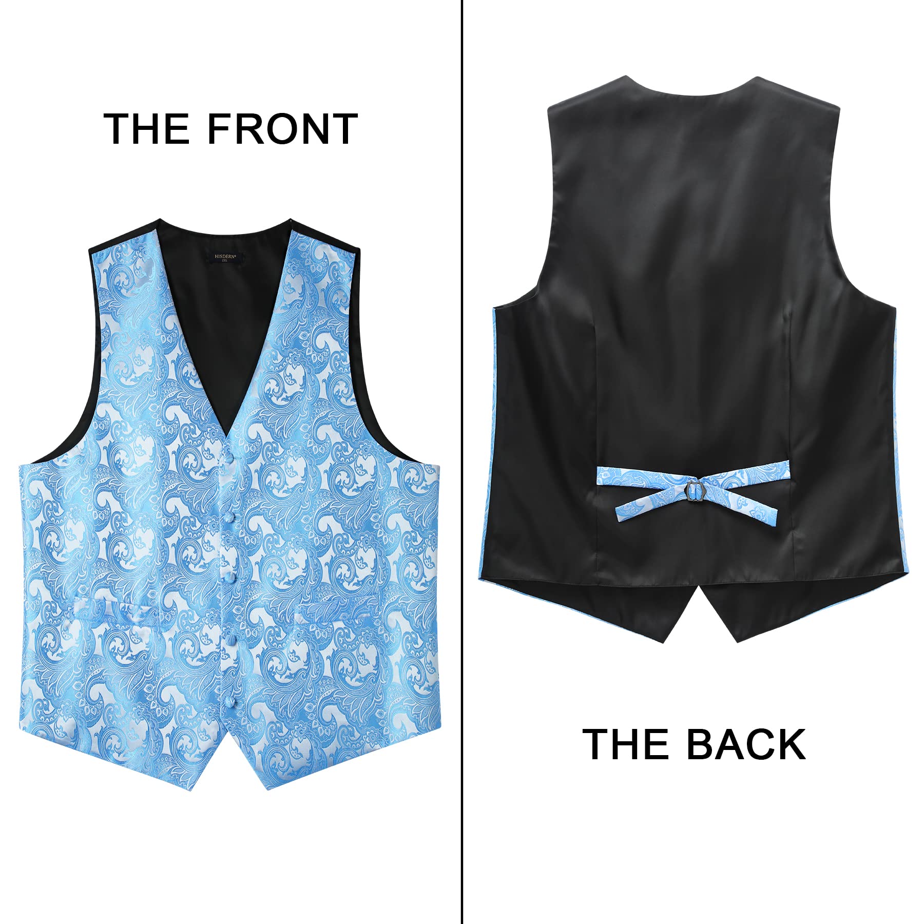 Gilet Homme plus Cravate & Pochette Bleu Clair F