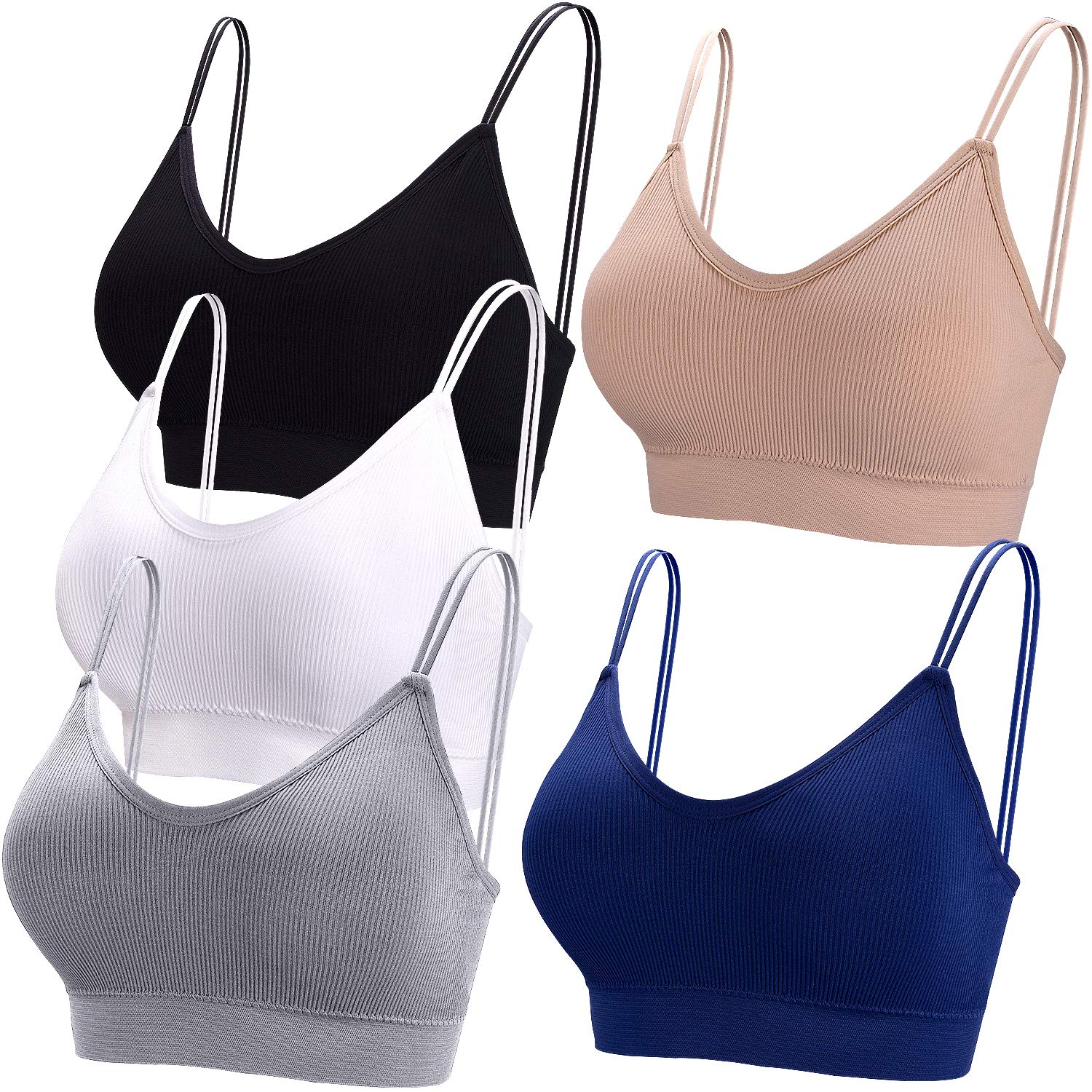 Lot de 5 Bralettes Rembourrées 6-Mélangées F
