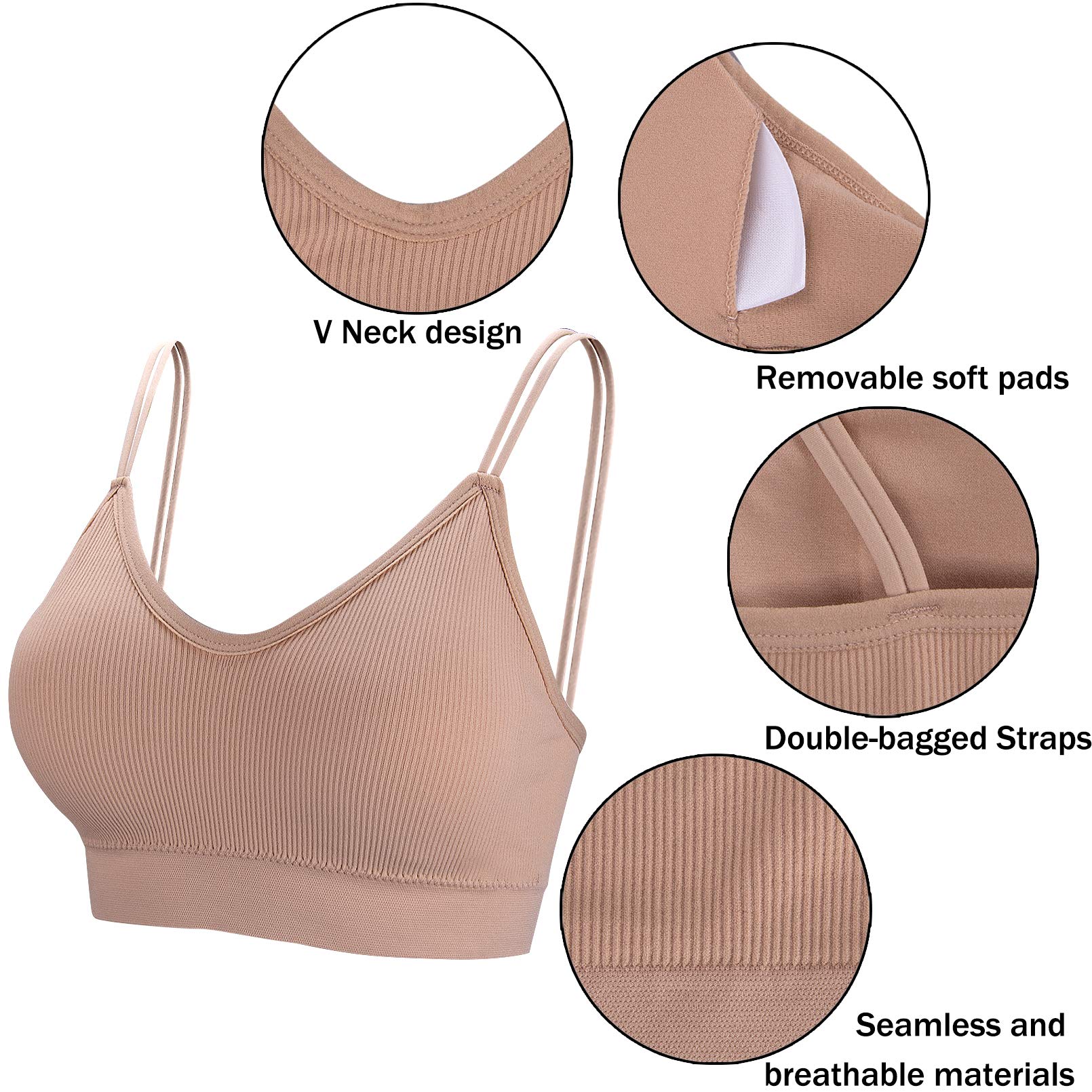 Lot de 5 Bralettes Rembourrées 3-Mélangées F