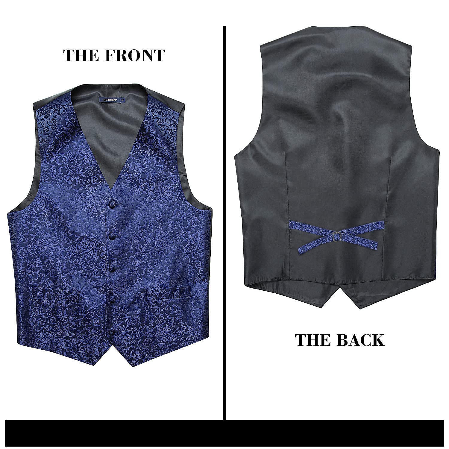 Gilet Homme plus Cravate & Pochette Bleu marine-1 F