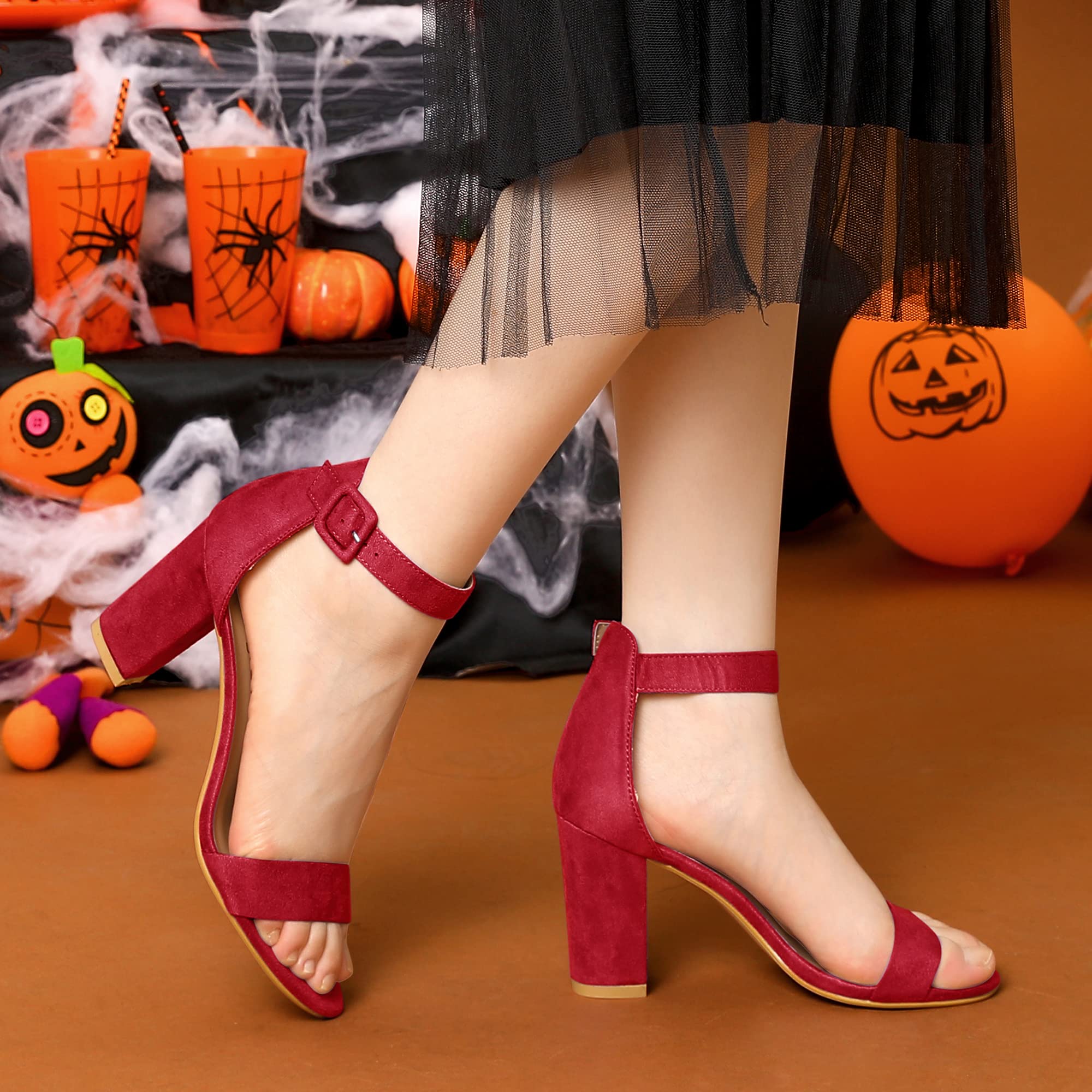 Sandales Femme à Bout Ouvert Rouge B