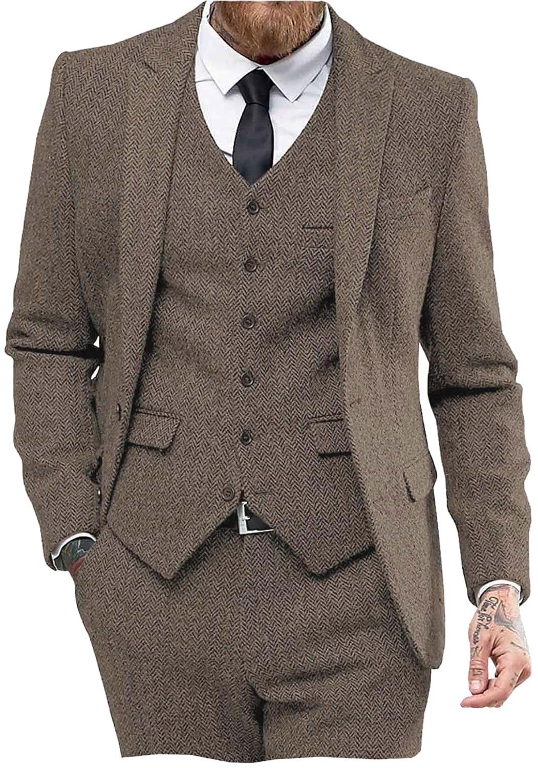 Costume Homme 3 Pièces Marron Clair J