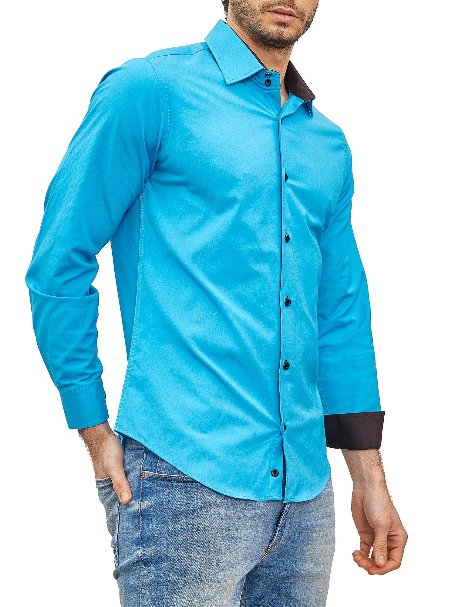Chemise Homme Élégante & Polyvalente Turquoise A
