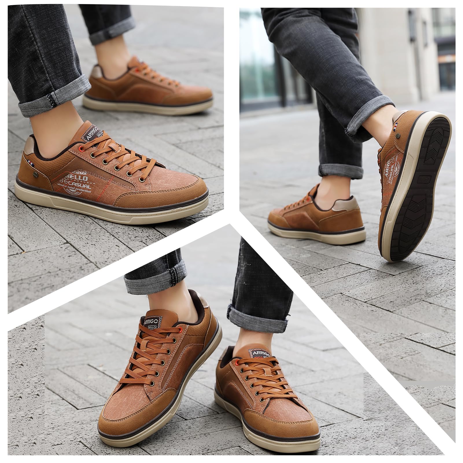 Baskets Homme Ville Casual D Marron H