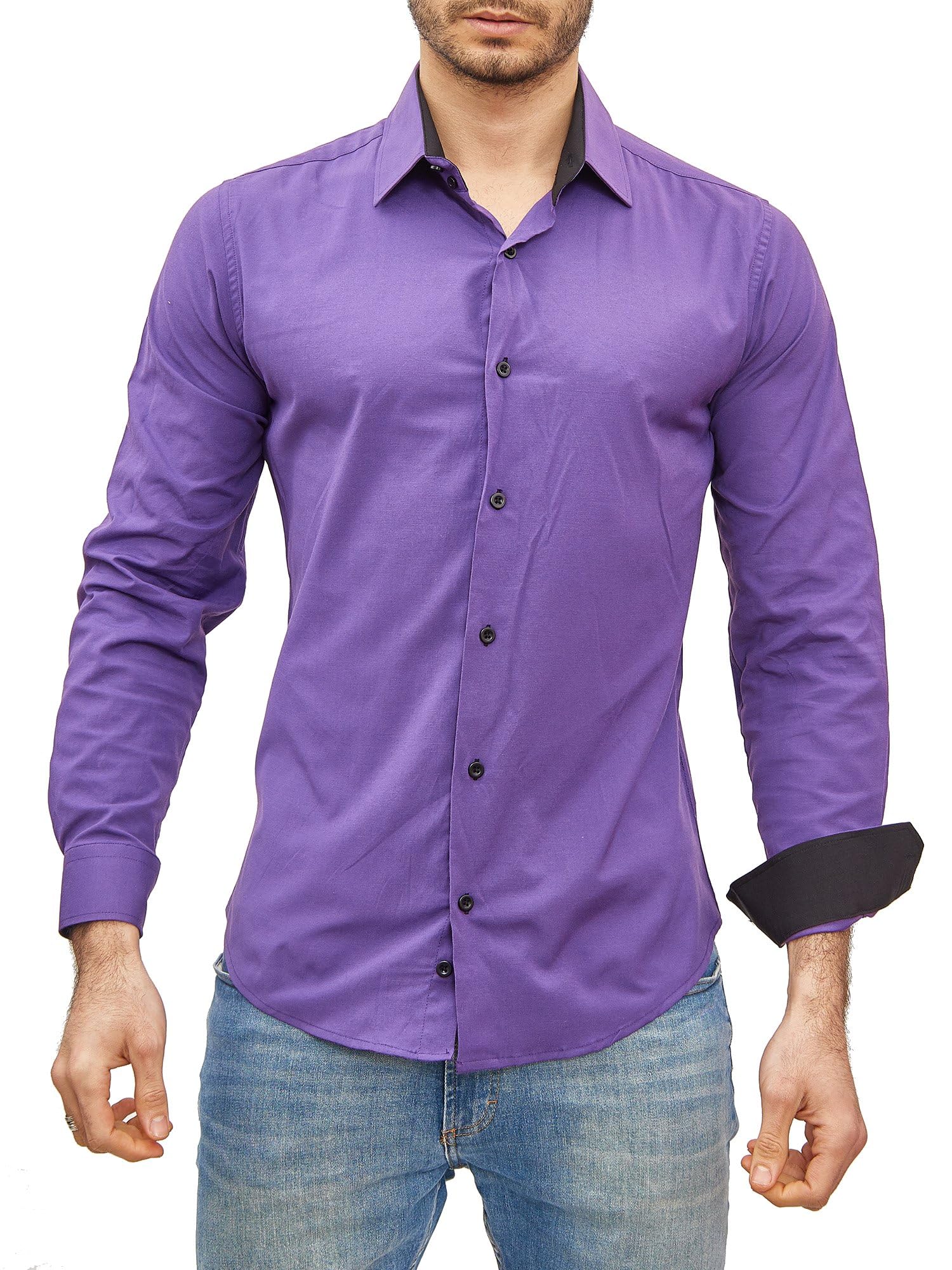 Chemise Homme Élégante & Polyvalente Violet A