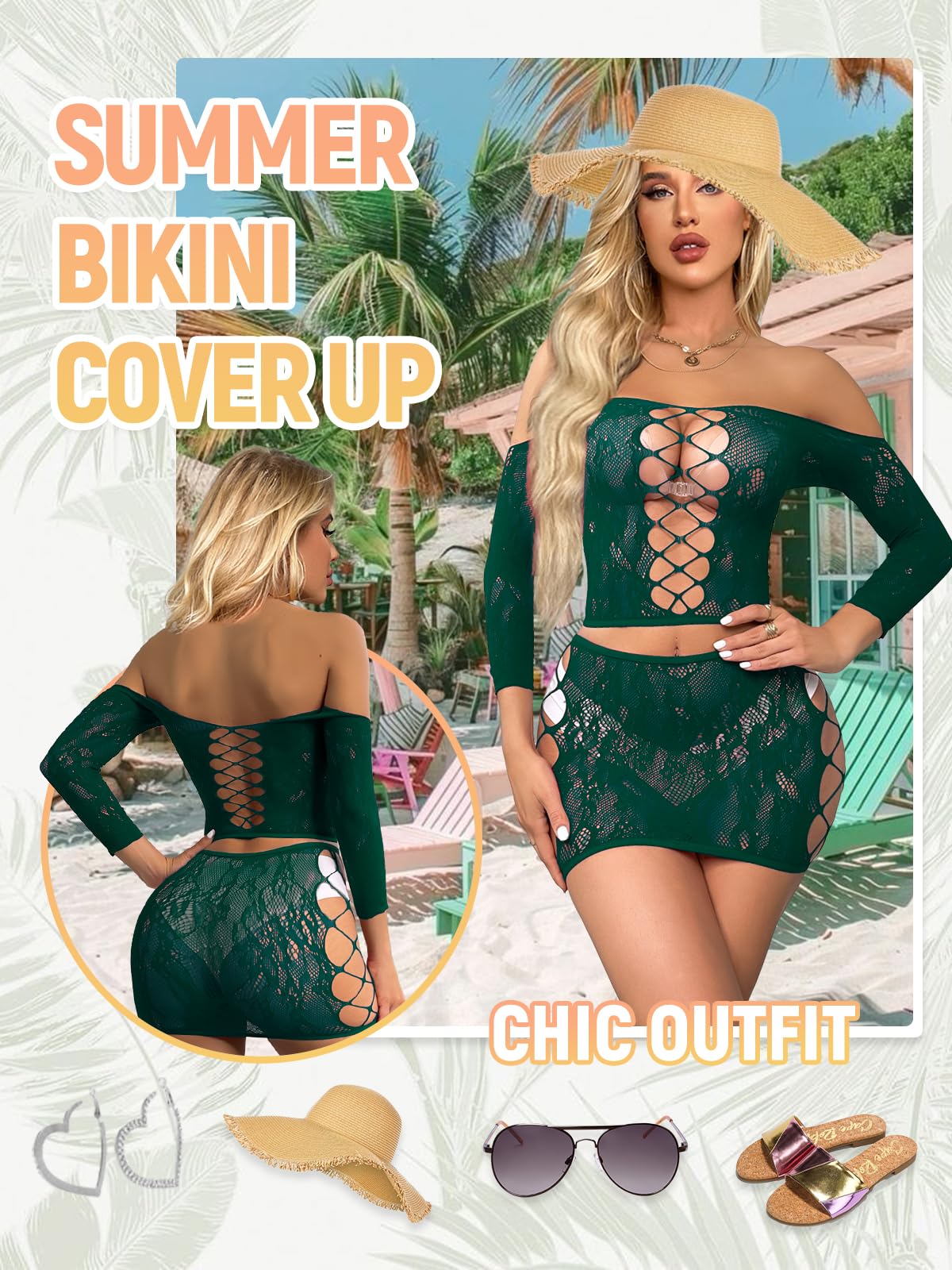 Ensemble de Lingerie Femme Vert Foncé A