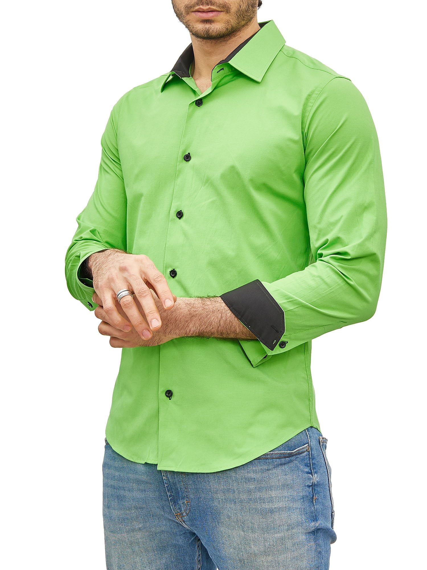 Chemise Homme Élégante & Polyvalente Vert A