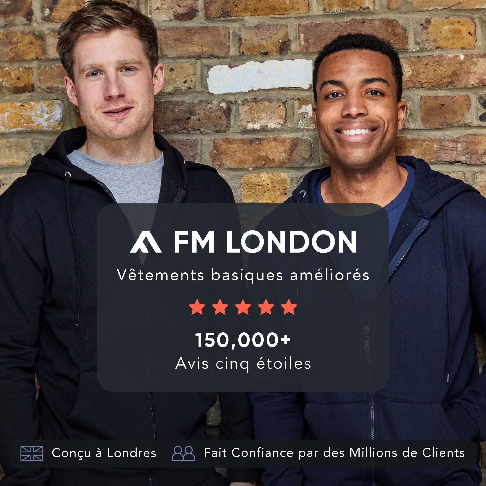 Lot de T-Shirts Homme FM London 3 unités Noir Gris Blanc G