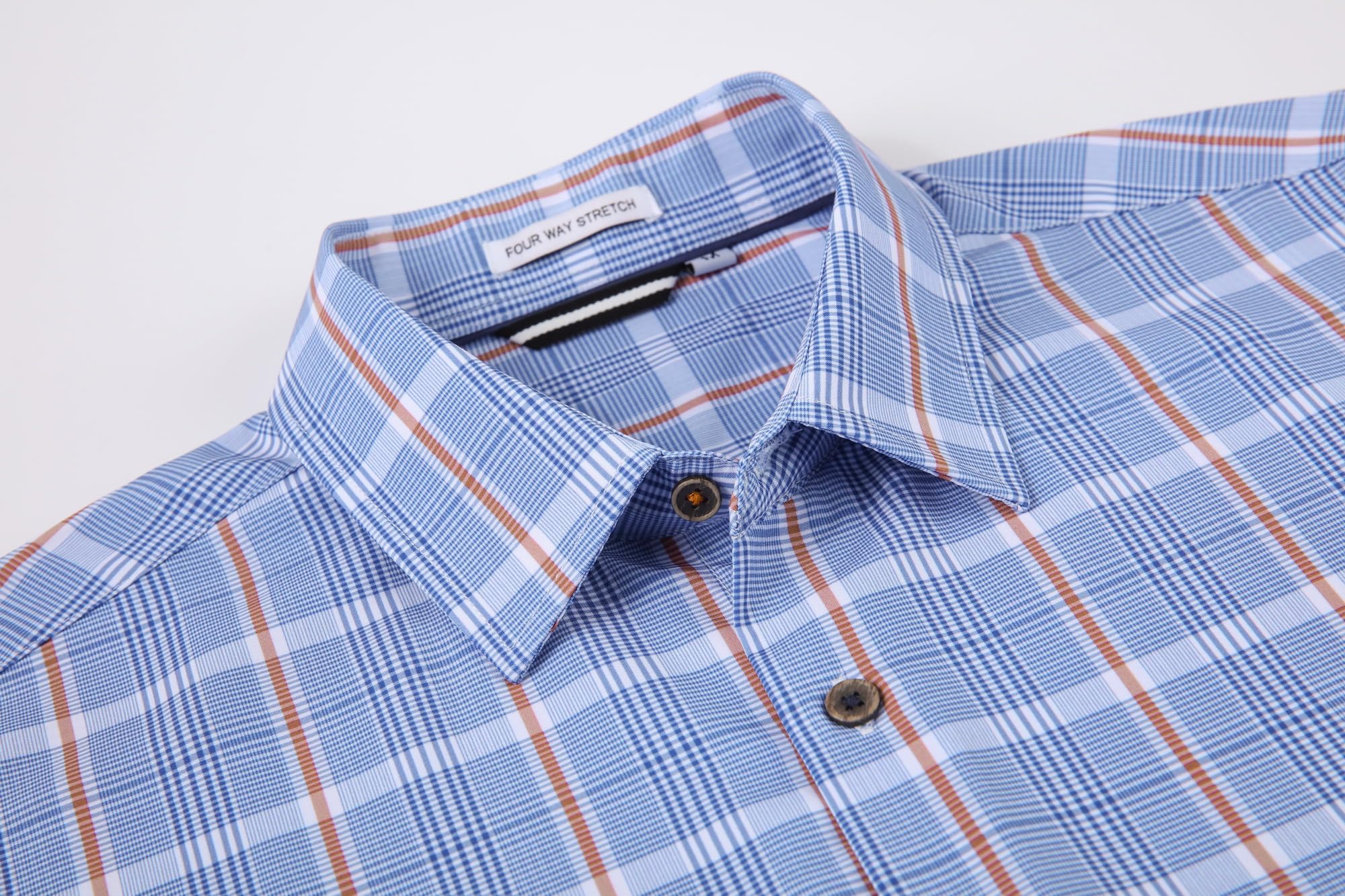 Chemise Homme Extensible Bleue Orange D