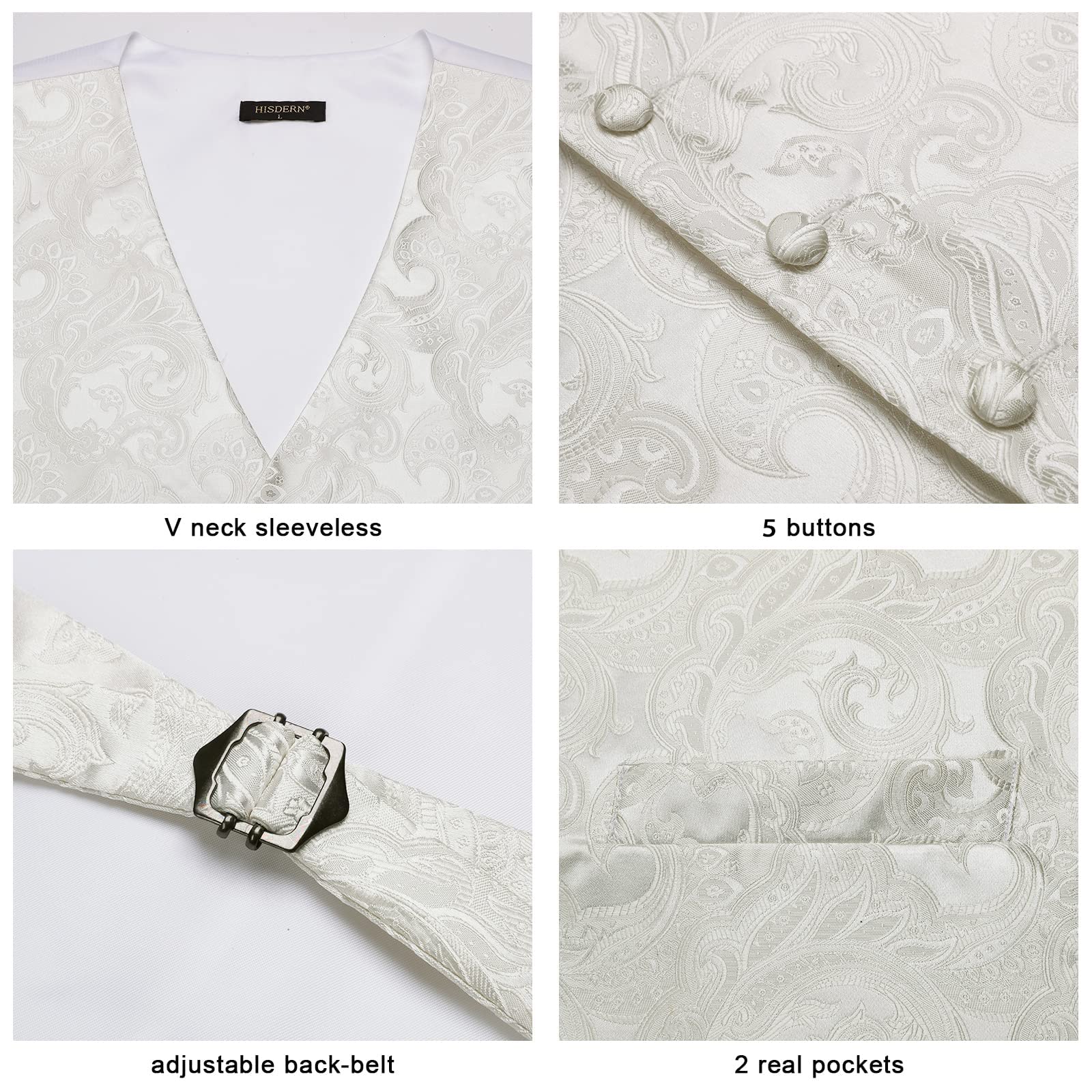 Gilet Homme plus Cravate & Pochette Beige F