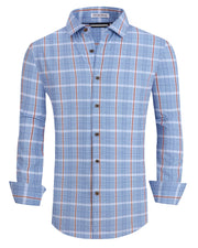 Chemise Homme Extensible Bleue Orange D