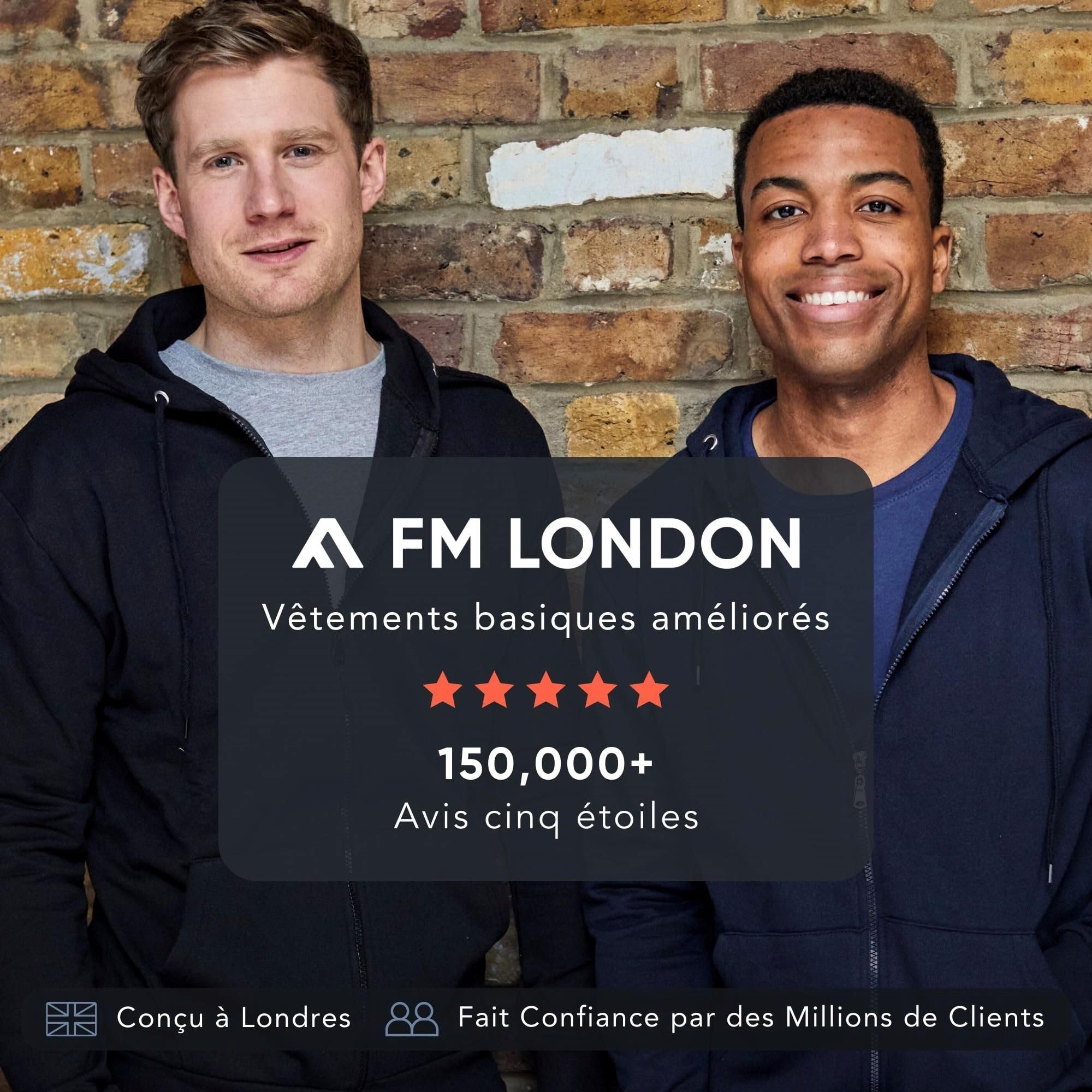 Lot de T-Shirts Homme FM London 5 unités Noir Gris Blanc Marine Anthracite G