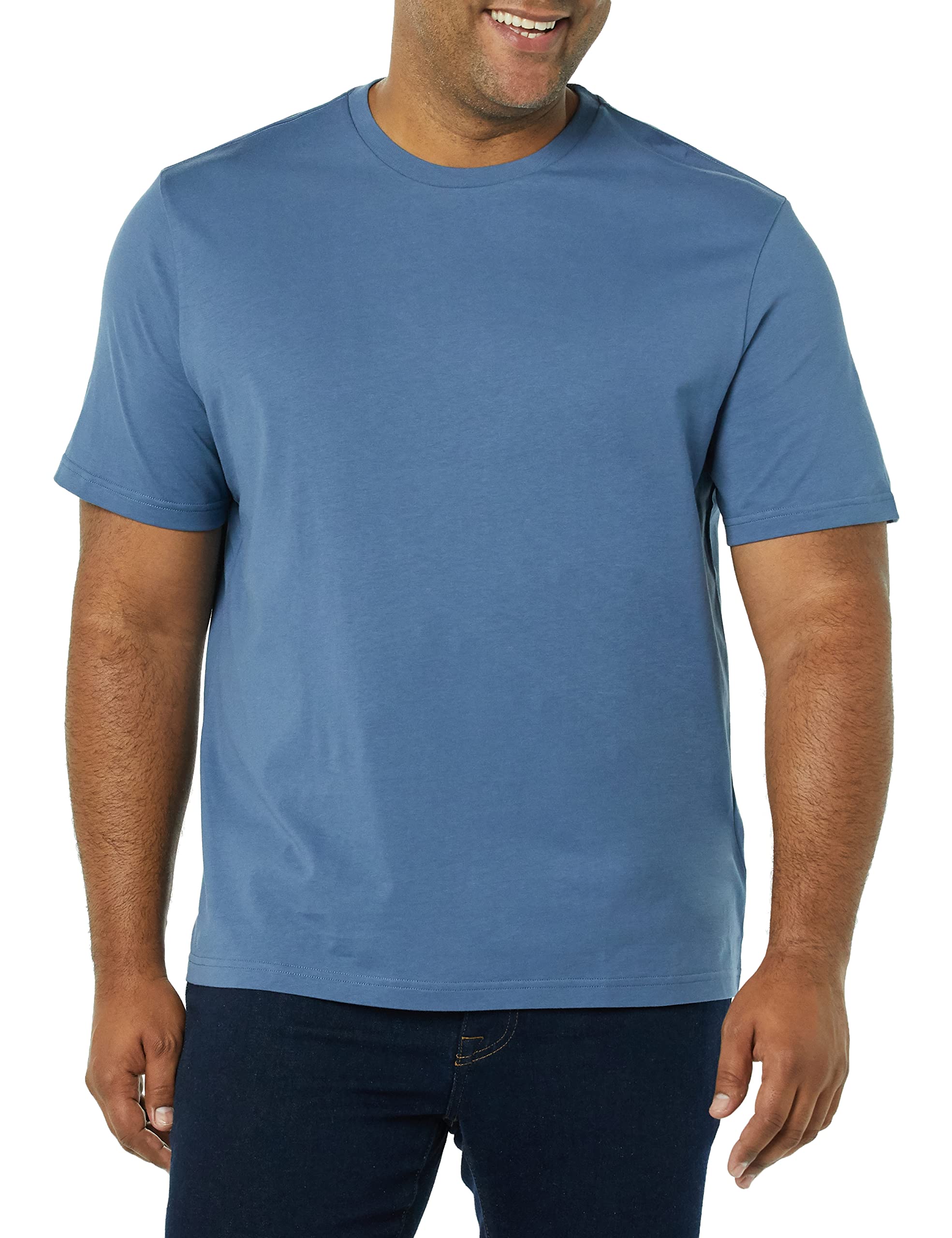 T-shirt Homme Confortable Bleu Délavé Bleu Marine Imprimé Fleuri I